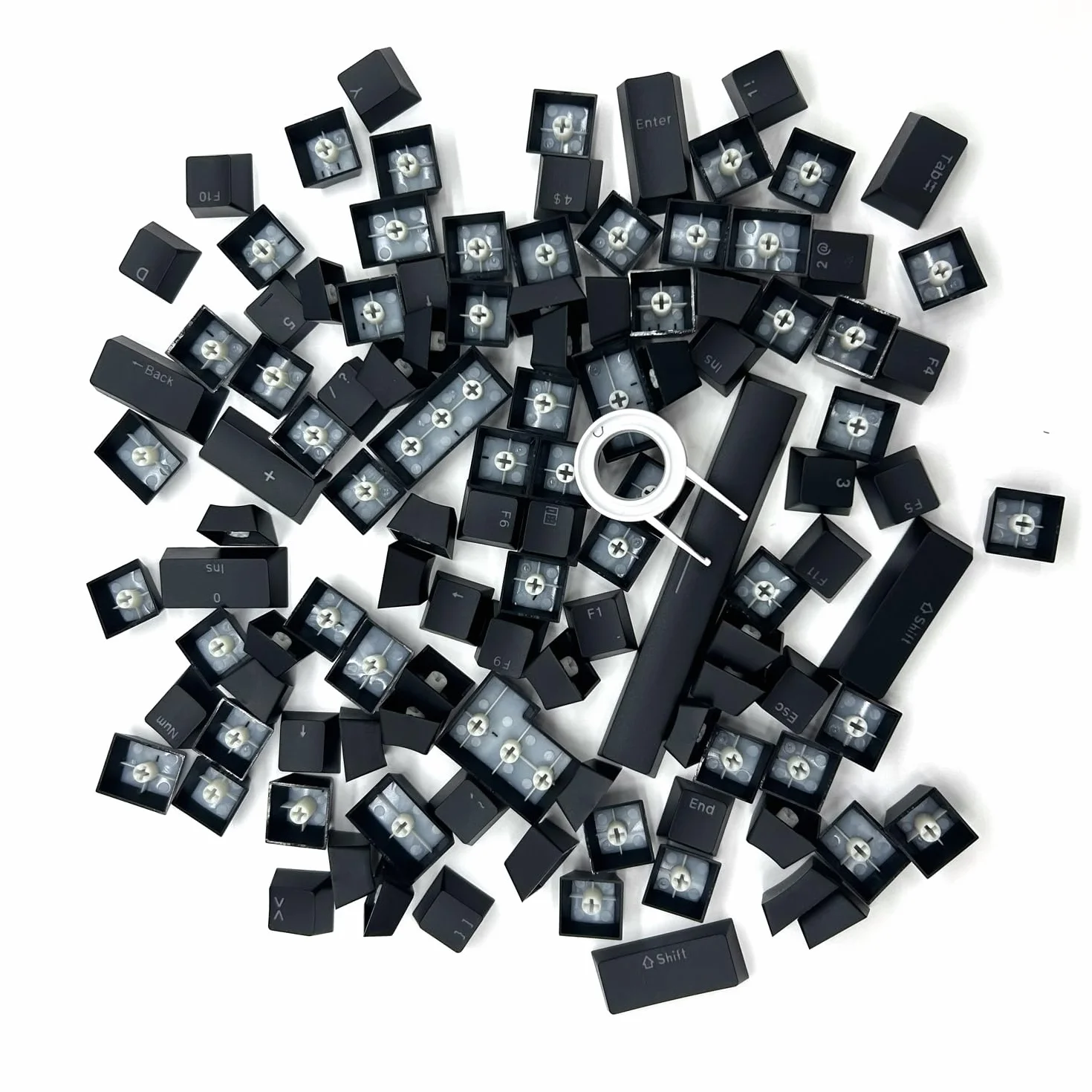 Nasadki klawiszy do klawiatury mechanicznej MX Doubleshot LED OEM 104 klawisze czarne