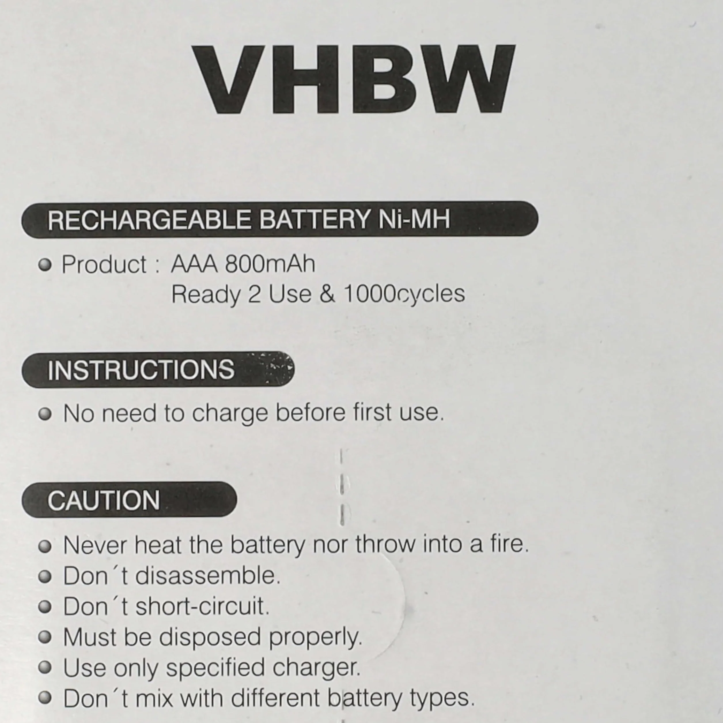 vhbw 4X Baterie AAA Micro kompatybilny z Yealink W52P bezprzewodowy telefon stacjonarny (800mAh, 1,2V, NiMH)