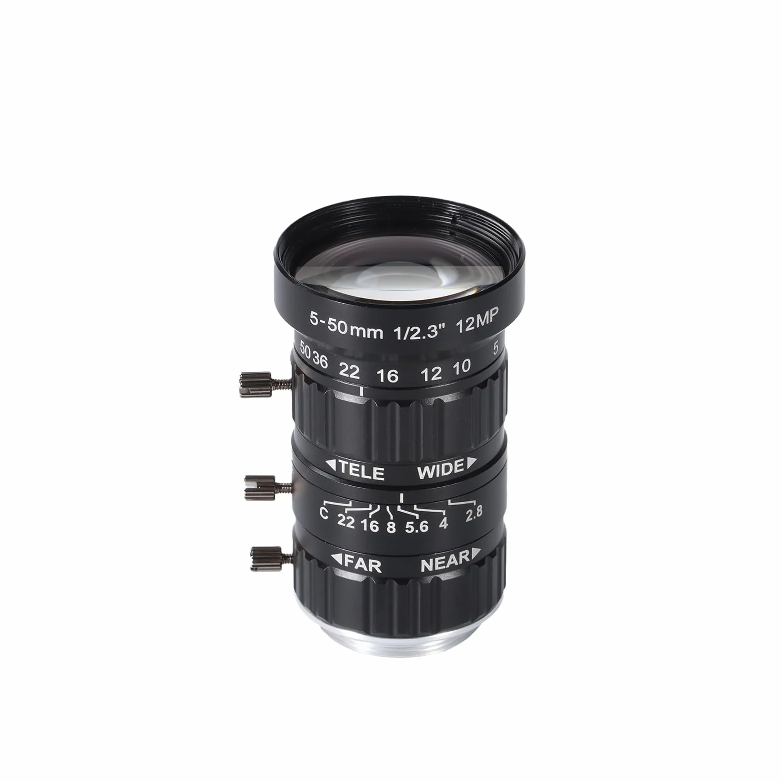 Zowietek Obiektyw zmiennoogniskowy o niskim zniekształceniu, 5-50 mm, 12 MP, z adapterem C-CS, do montażu ZowieCAM POV CS/C, kamery IMX477 Raspberry Pi HQ, przemysłowy obiektyw teleskopowy, ręczne
