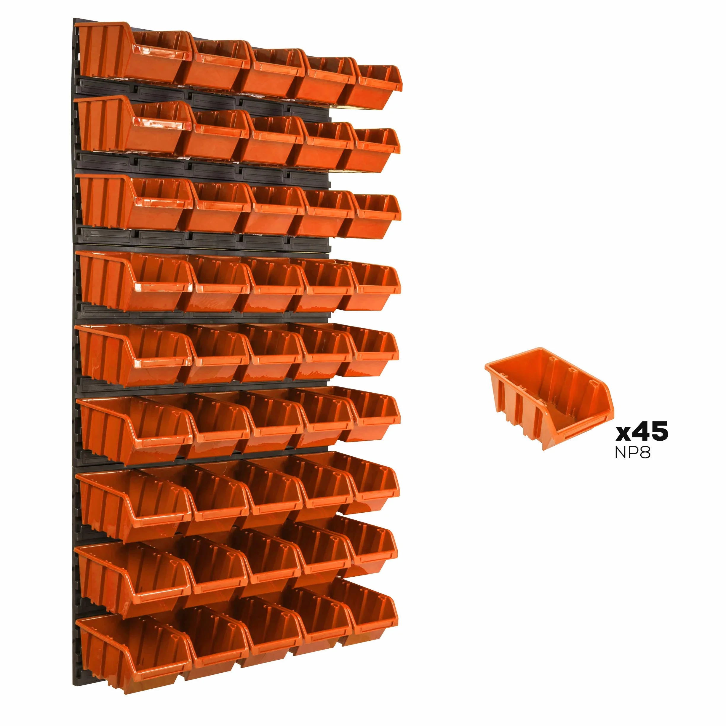 45 szt. pudełek system magazynowy regał ścienny 58 x 117 cm pojemniki do układania w stos pojemniki do przechowywania magazynów, bardzo mocne płyty ścienne, regał rozszerzalny regał warsztatowy regał magazynowy regał warsztatowy regał ścienny regał ścienn