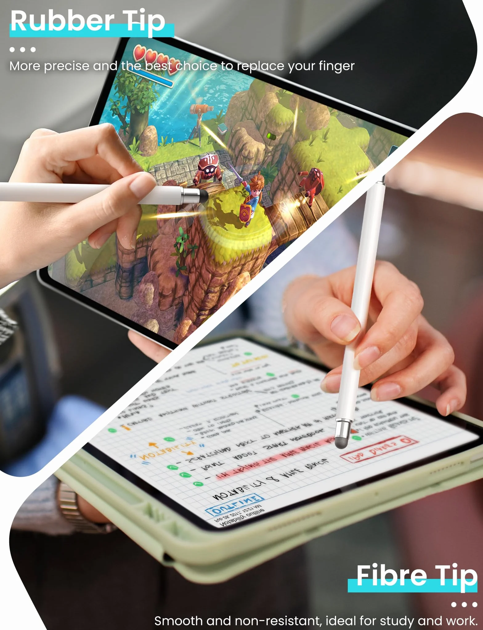 MEKO rysik do tabletu 3 w 1, gumowy, czarny + srebrny, do iPhone, iPad, Samsung, Huawei, Xiaomi