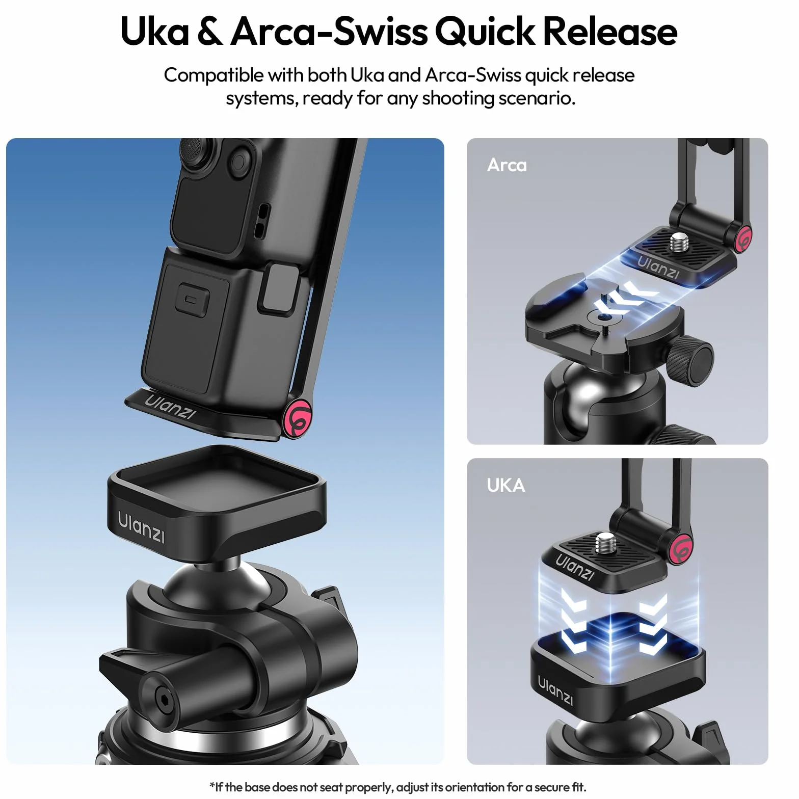 ULANZI MA66 Statyw fotograficzny kompatybilny z DJI OSMO Pocket 3, szybkozłączka 1/4 cala, składany magnetyczny kij do selfie