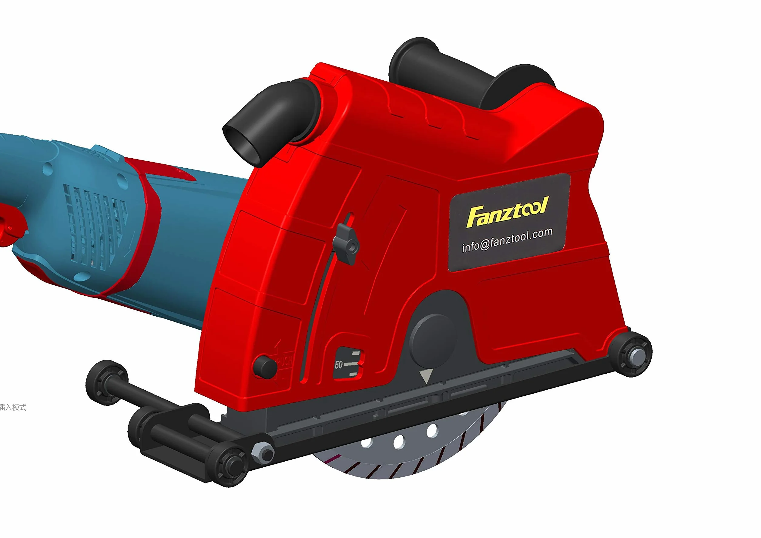 FANZTOOL Uniwersalna osłona ssąca do szlifierki kątowej z tarczami tnącymi 230 mm