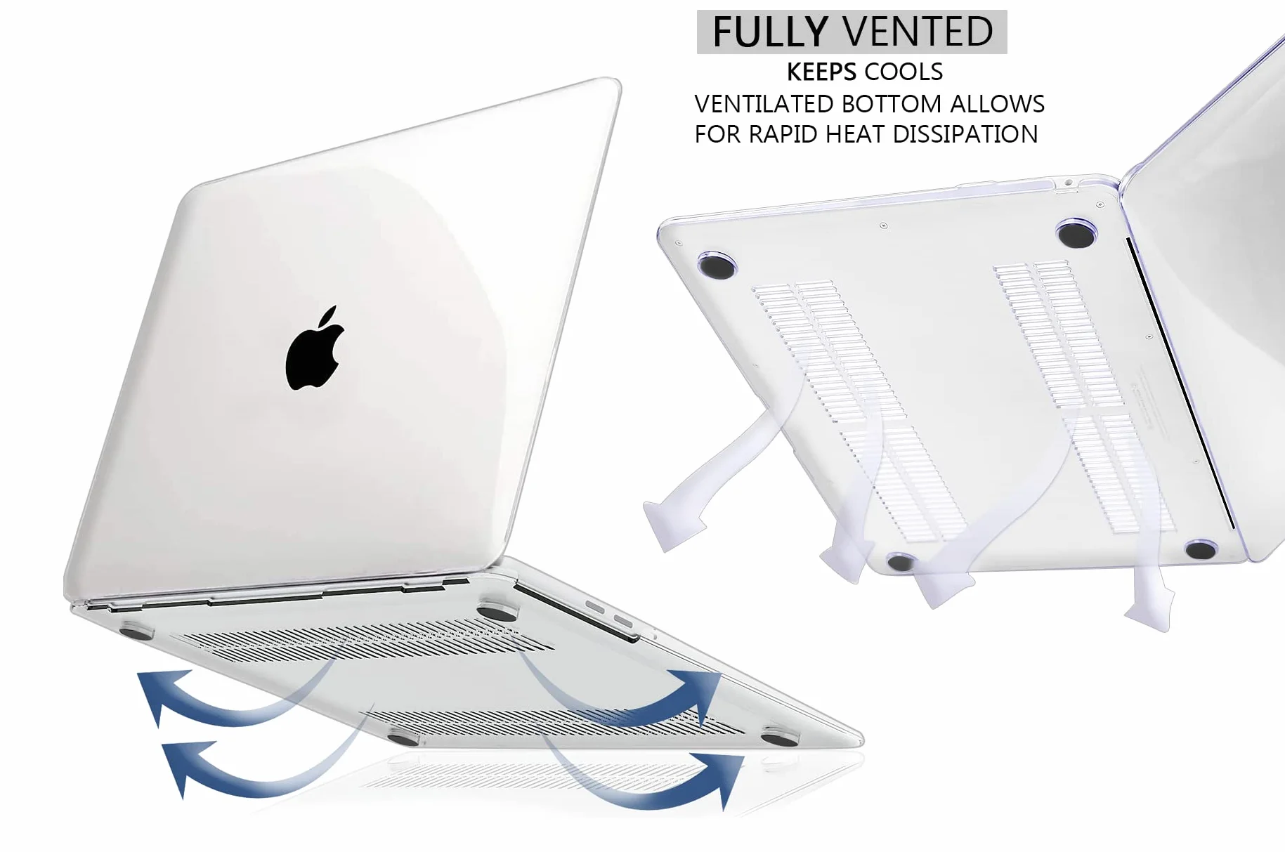 GVTECH Etui ochronne MacBook Air 13 2010-2017 A1369 A1466 przezroczyste