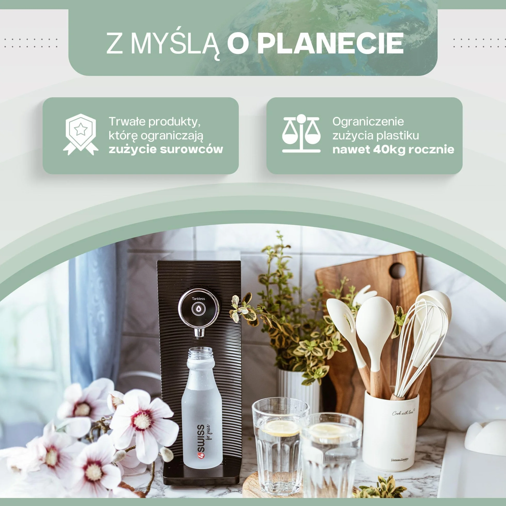 4Swiss WFF021 System Filtrowania Wody, Biały, 14,5 W
