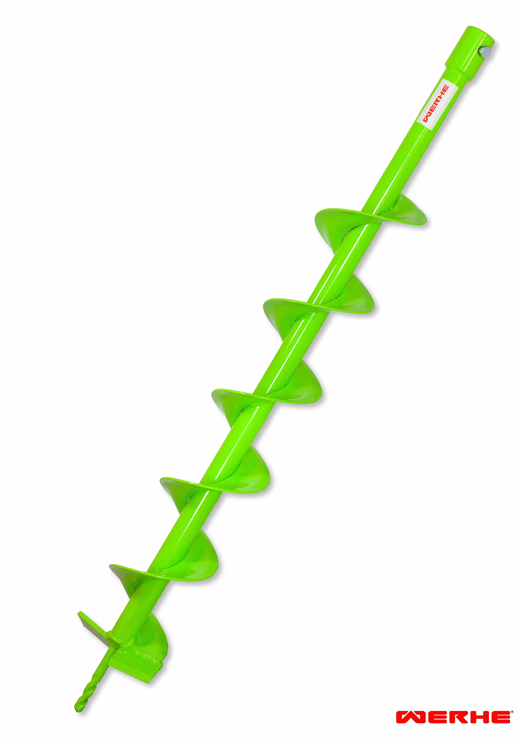 WERHE świder ziemny Ø 100 mm, długość 80 cm, adapter 25/20 mm | ostrza z węglika, stal, głębokość robocza 60 cm, waga 2,2 kg, do sadzenia drzew i osadzania słupków