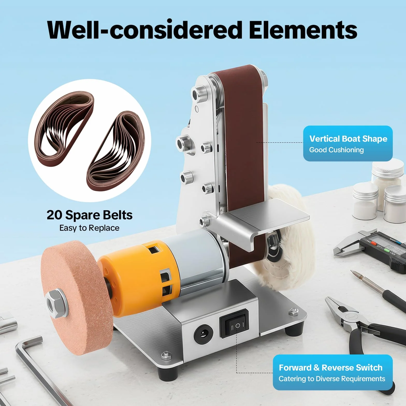 4000-9000RPM Elektryczny szlifierka pasowa dwuosiowa Sanding Disc Sander szlifierka ścierna do pasów szlifierskich z podwójnym wałkiem szlifierka do taśm szlifierka do ławki, do rozdrabniania drewna