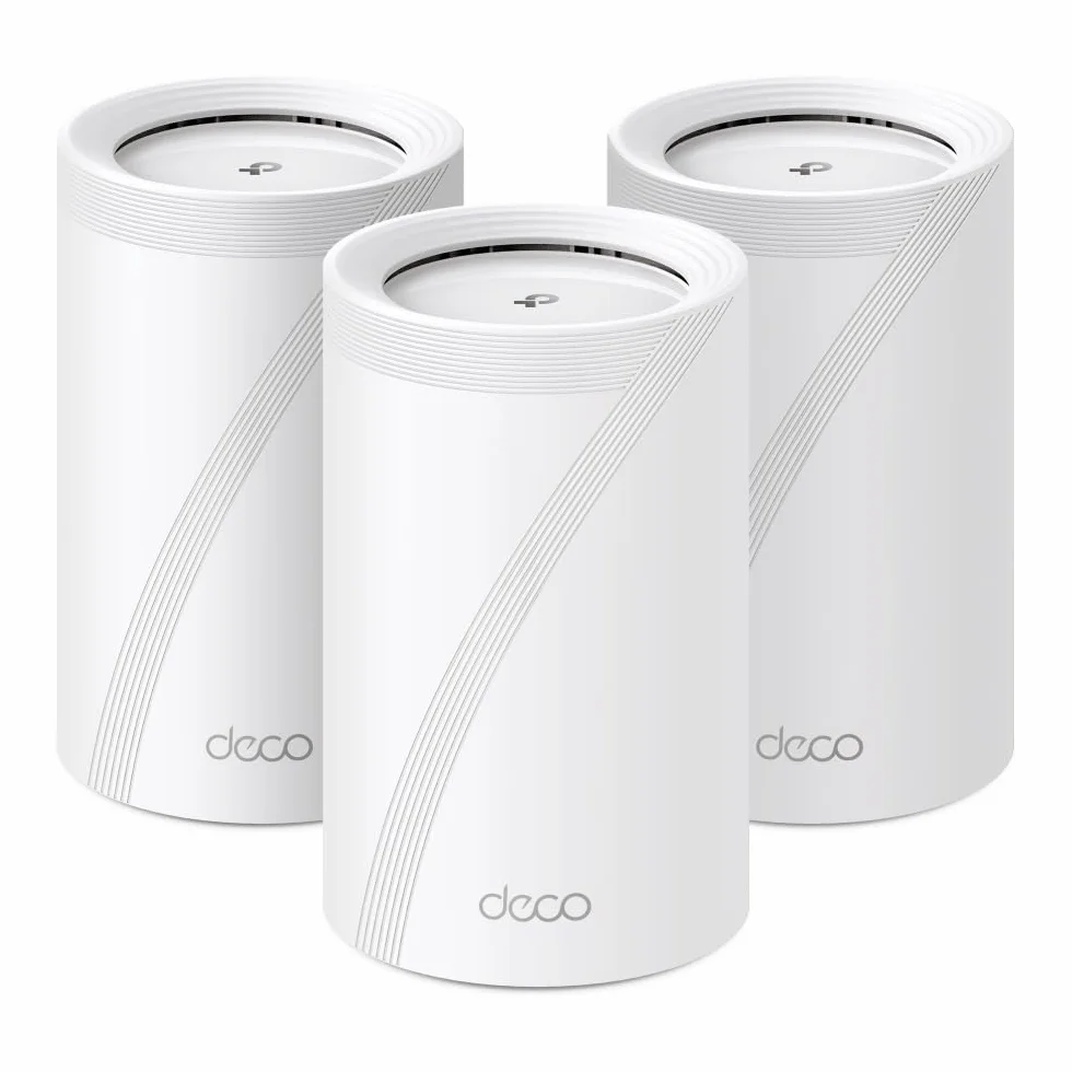 TP-Link Deco BE65 Wi-Fi 7 Mesh WLAN Set (3 szt.) Tri-Band 6G 320 MHz MLO 4x 2.5 G port USB 3.0 WPA3 Biały
