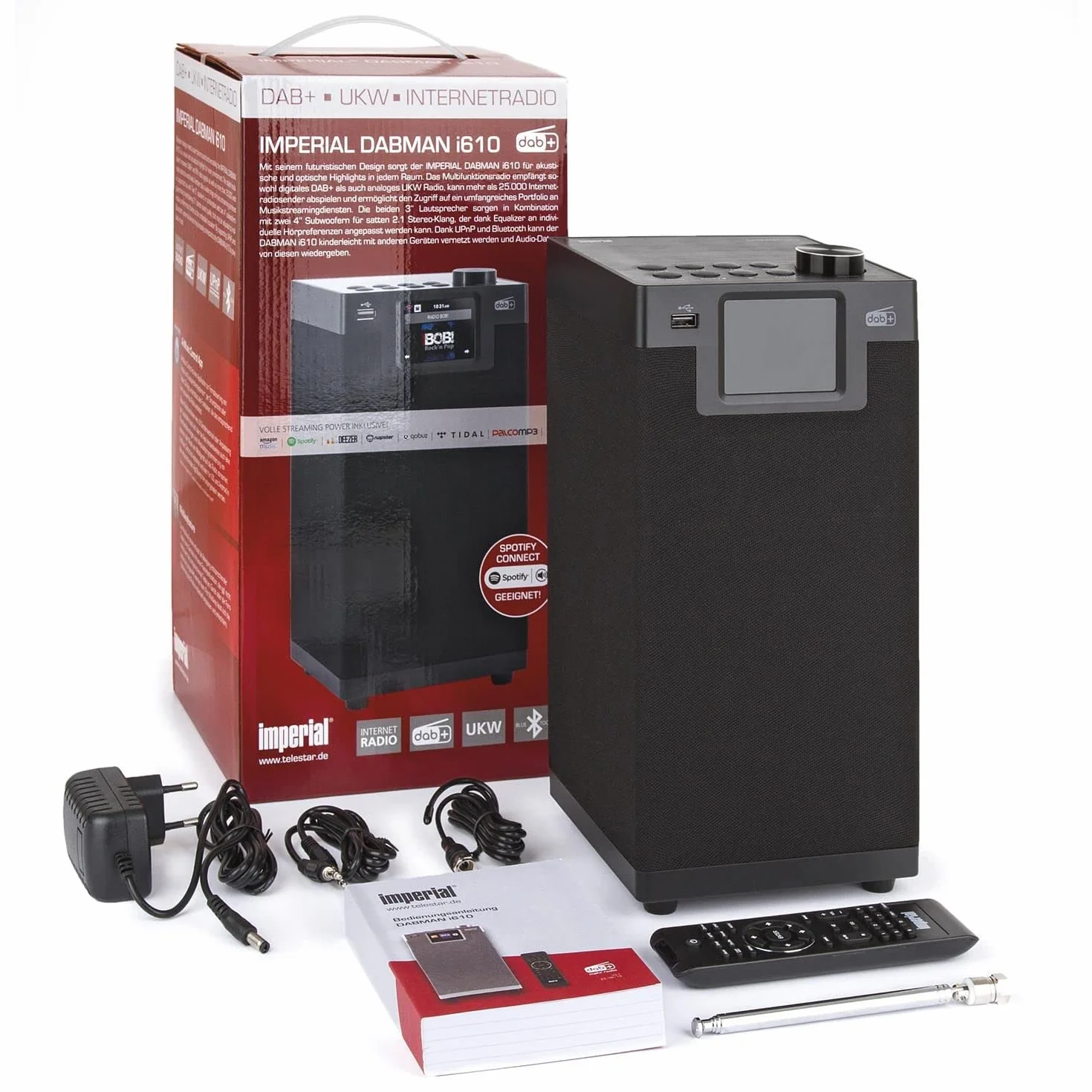 Imperial DABMAN i610 radio internetowe DAB+ stereo subwoofer Bluetooth DAB/DAB+/UKW/FM WLAN LAN USB wieżowe