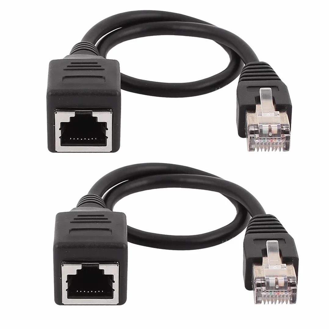 Uxcell a15062500ux0191 2 szt. Ethernet Lan męski na żeński kabel sieciowy RJ45 przedłużacz kabel 30 cm długości (opakowanie 2)