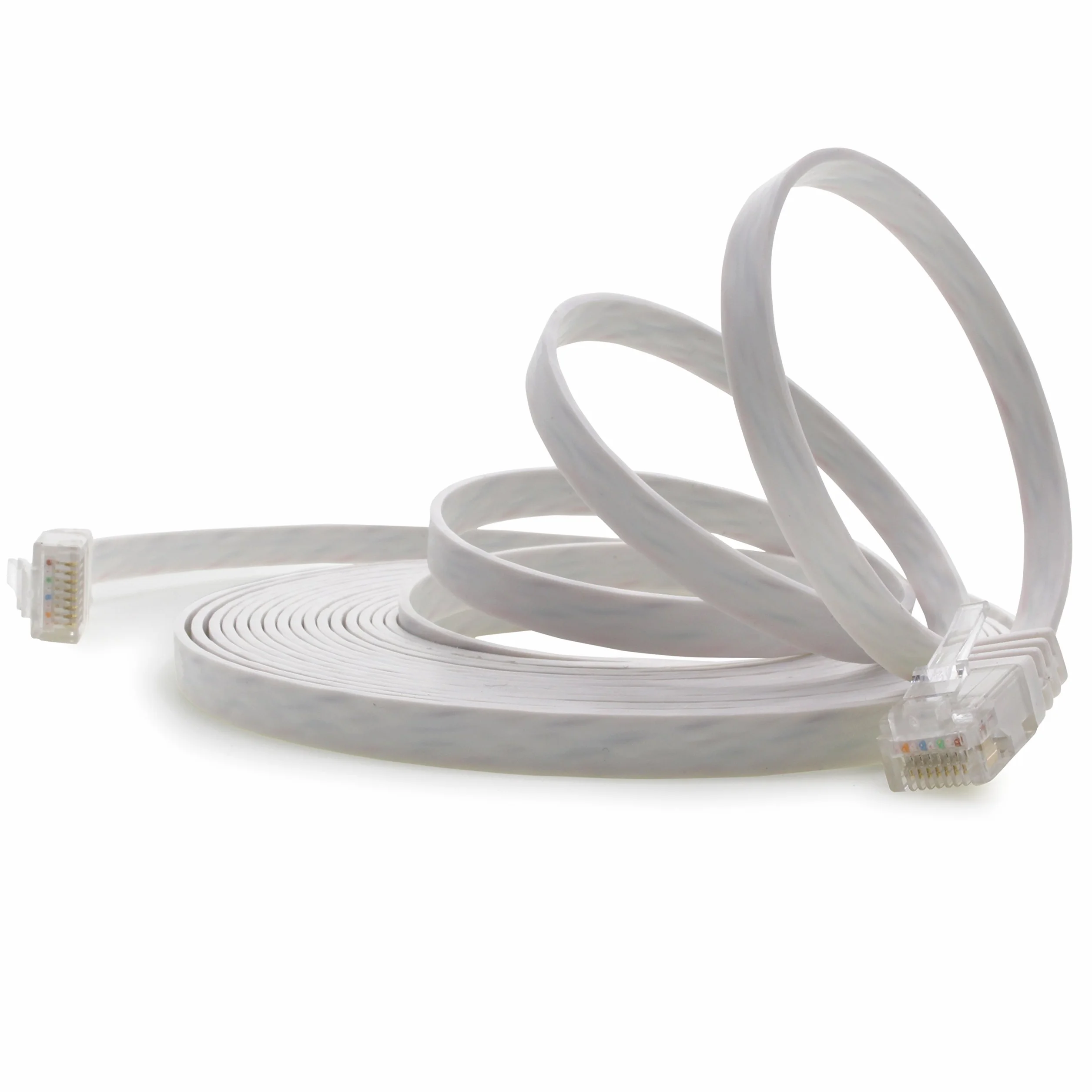 1aTTack.de Kabel płaski CAT5 CAT 5 10 m | biały - 1 sztuka | 10/100/1000 Mbit/s | kabel sieciowy LAN | płaski | wąski | kabel krosowy | wstążka | kabel LAN