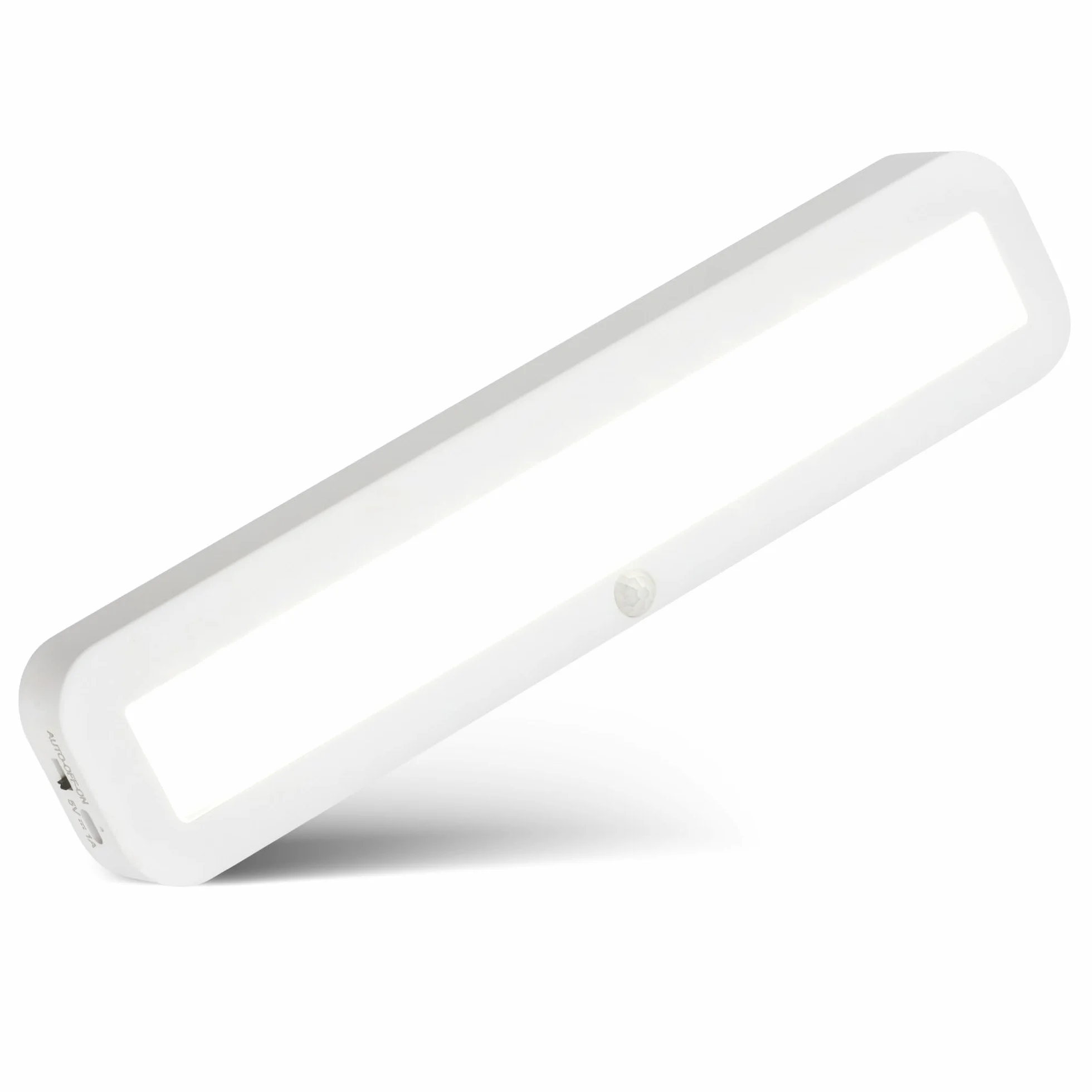BRILONER - Lampa podszafkowa LED z czujnikiem ruchu, akumulatorem, neutralnym światłem i samoprzylepnym montażem, oświetlenie podszafkowe kuchenne oraz lampa LED pod meble, 30,5 x 6,5 x 2 cm, biała