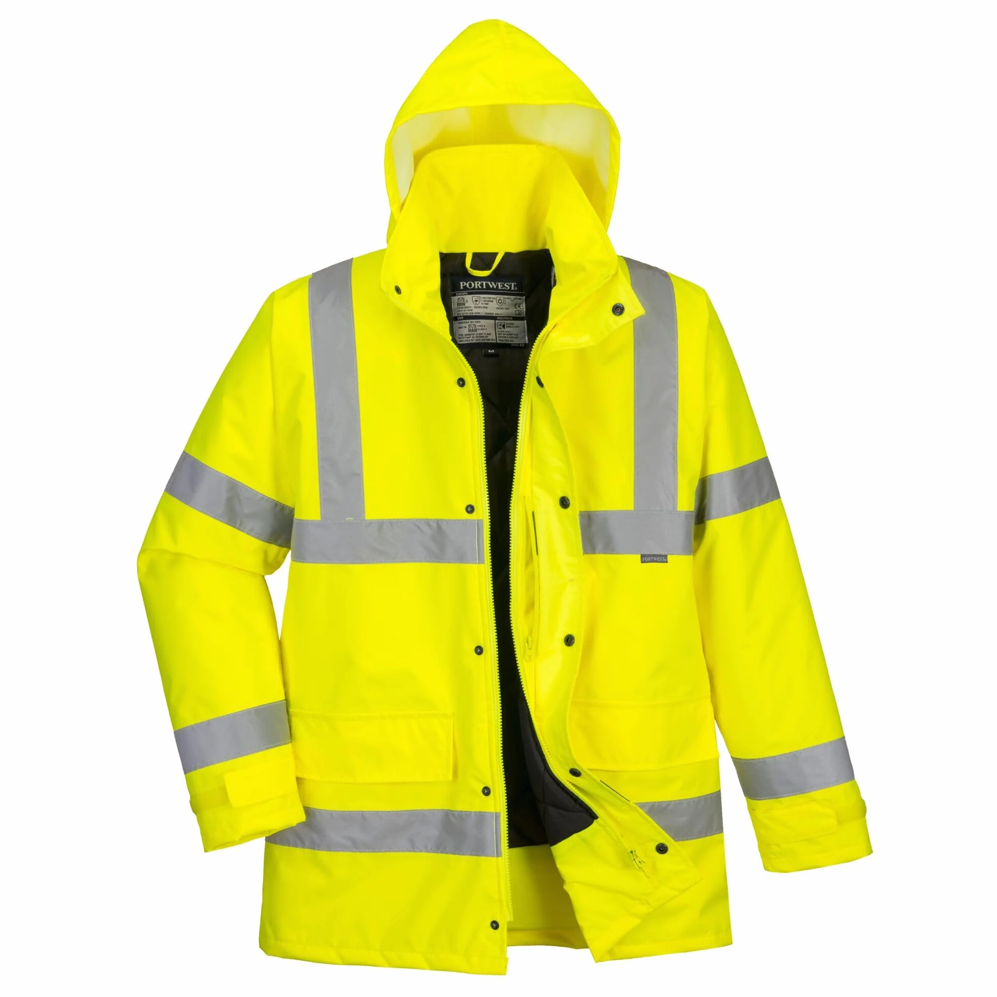 Portwest S460 Wodoodporna Komfortowa Kurtka Zimowa Drogowa Hi-Vis