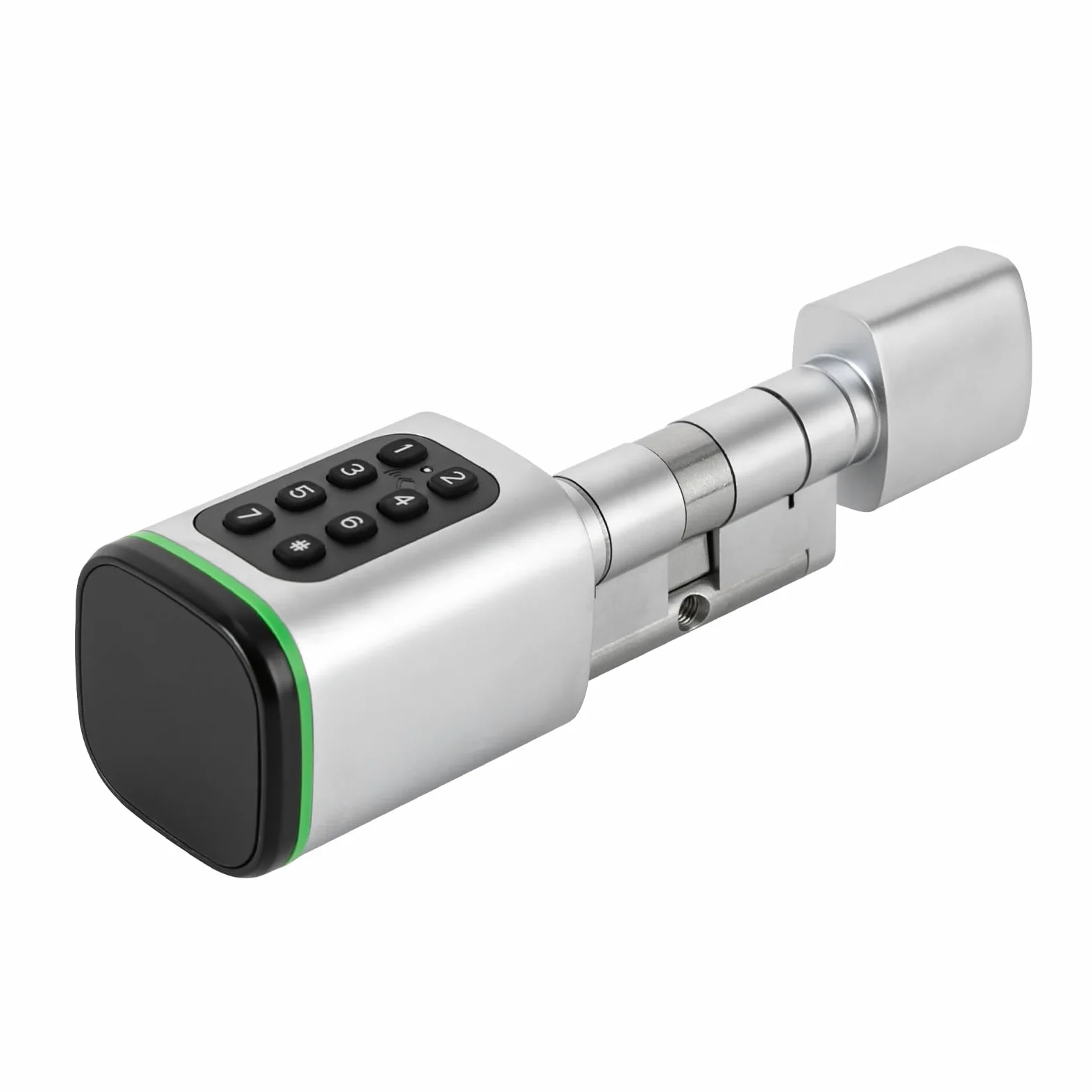 Elektroniczny zamek do drzwi wejściowych do inteligentnego domu, inteligentny zamek cylindryczny z interfejsem awaryjnym, do drzwi o grubości od 1,4 do 1,8 cala i europejskich standardowych otworów na