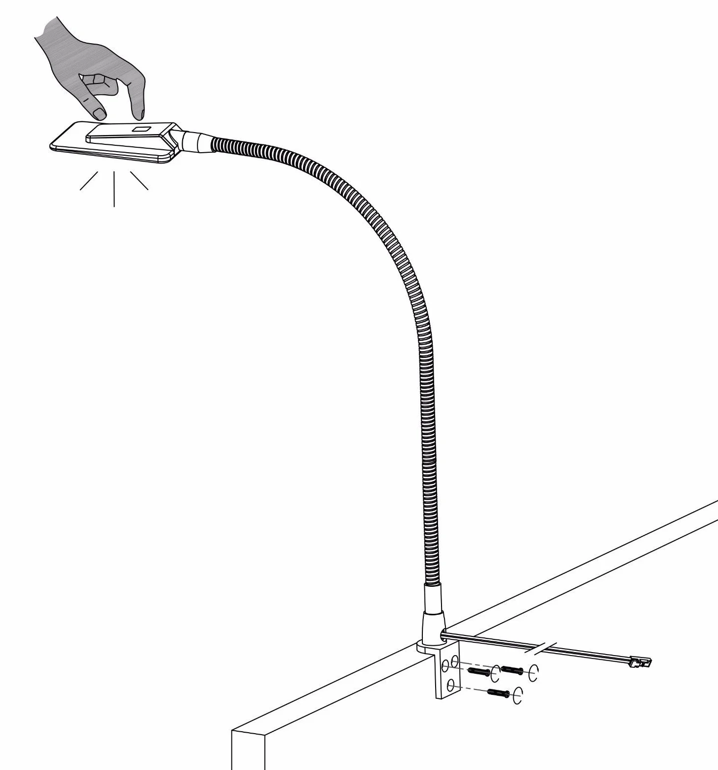 kalb Material für Möbel Lampka nocna LED do czytania, lampa flex, lampka nocna, model: 1 szt. w zestawie chrom