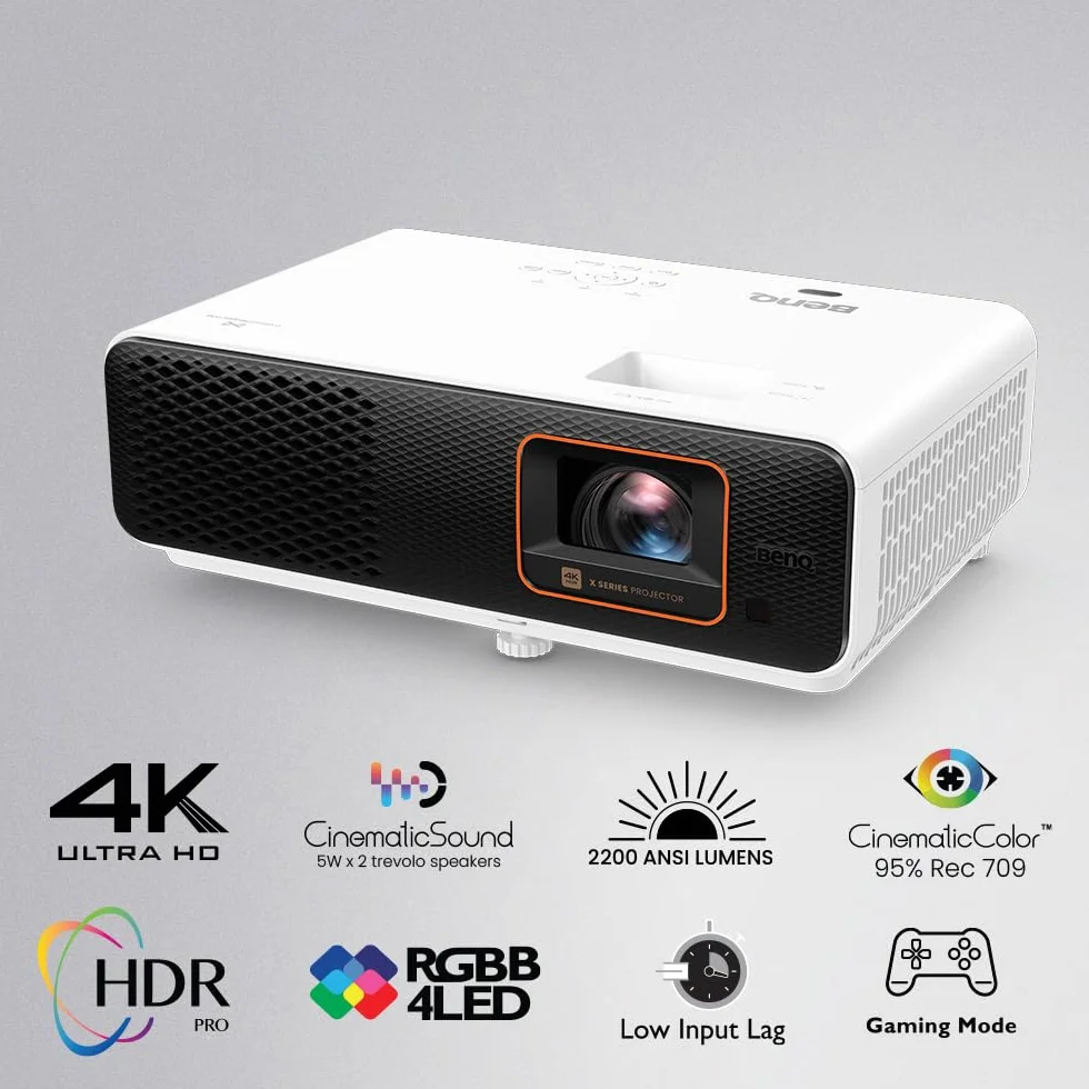 BenQ X500i True 4K UHD HDR 4LED projektor do gier z krótkim rzutem 2200 lumenów 4 ms