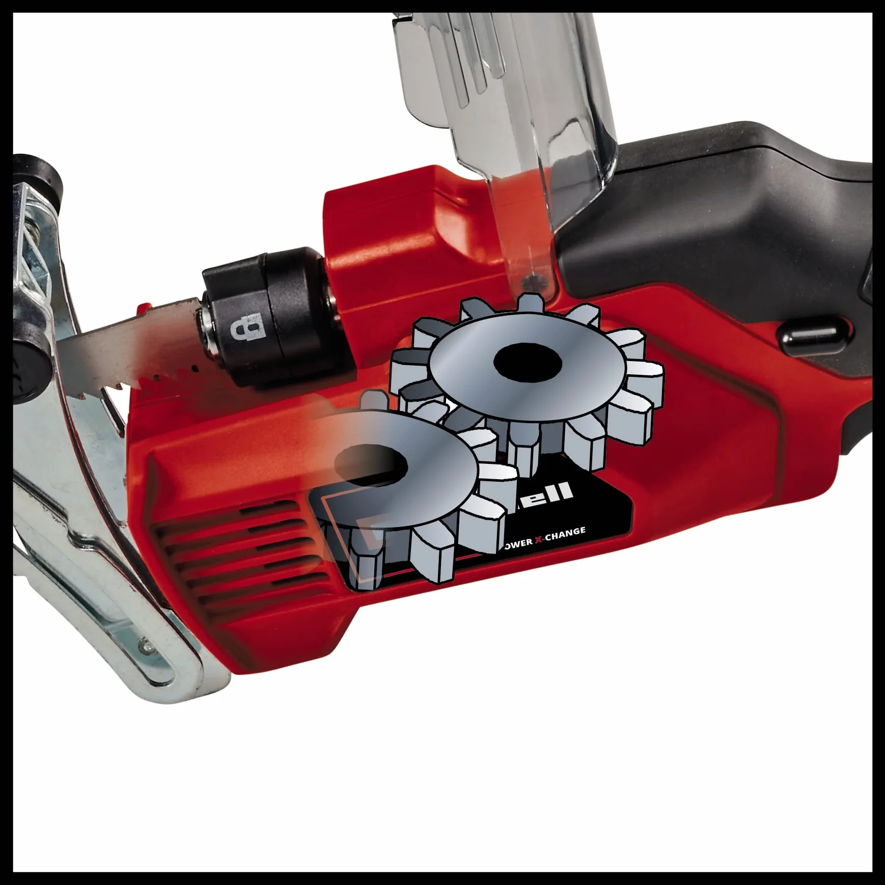Einhell Akum. piła do gałęzi GE-GS 18/150 Li-Solo Power X-Change (18 V, gr. cięcia maks. 100 mm, wysokość podnoszenia 20 mm, zdejmowany uchwyt do gałęzi, w tym 2 x brzeszczot kwb, bez akumulatora)