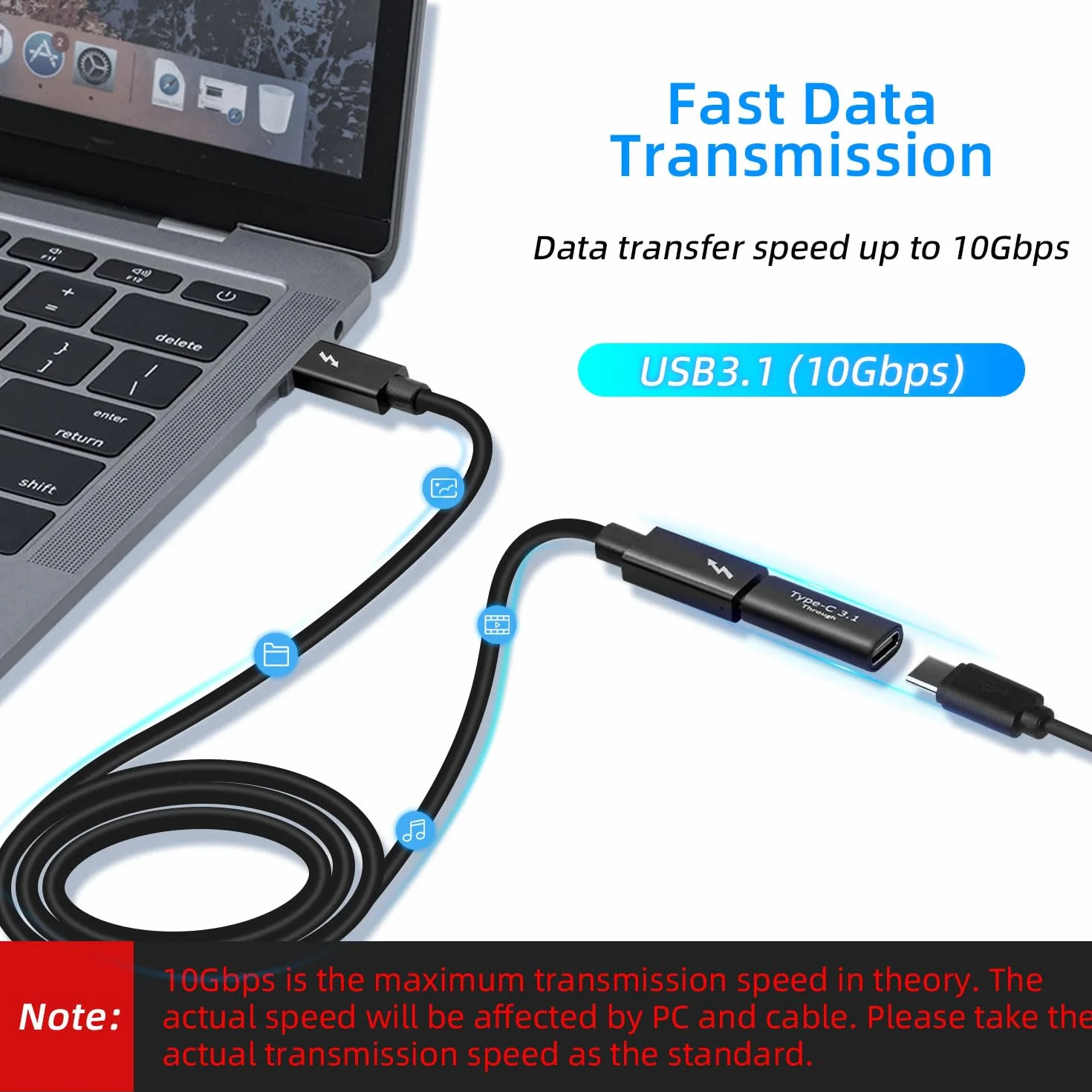 Mcbazel złącze USB C 3.1 adapter gniazda na gniazdo OTG 4K 10 Gbps
