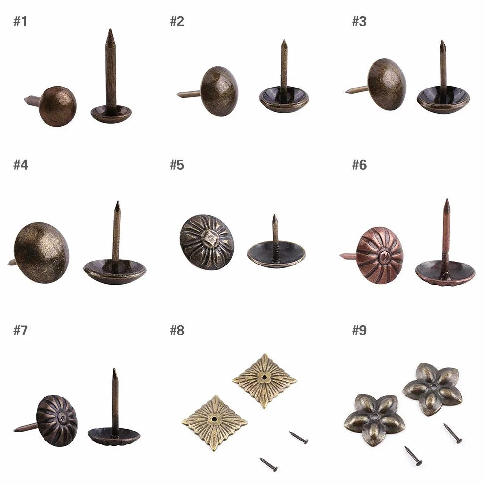 100 stücke Polster Tacks, Möbel Nägel Pins Sofa Rivet Polster Pins Handwerk Thumbtack Tack, Antike Messing(11 * 17mm)