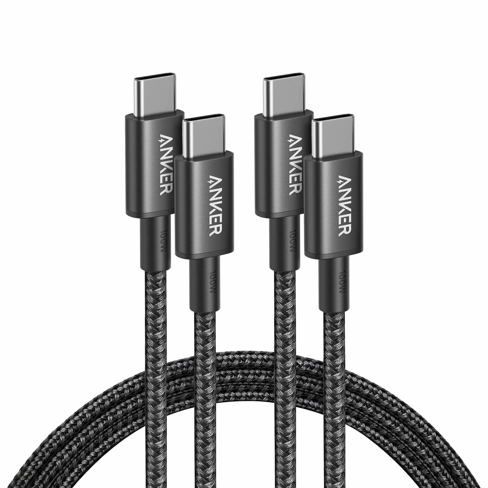 Kabel Anker USB C do USB C, kabel USB C 100 W [2 sztuki 1,8 m], kabel USB C do ładowania iPhone'a z serii 16/15, MacBooka Pro/Air, iPada Pro/Air, Galaxy S24/S23, Note 20, Pixel, Switch, LG