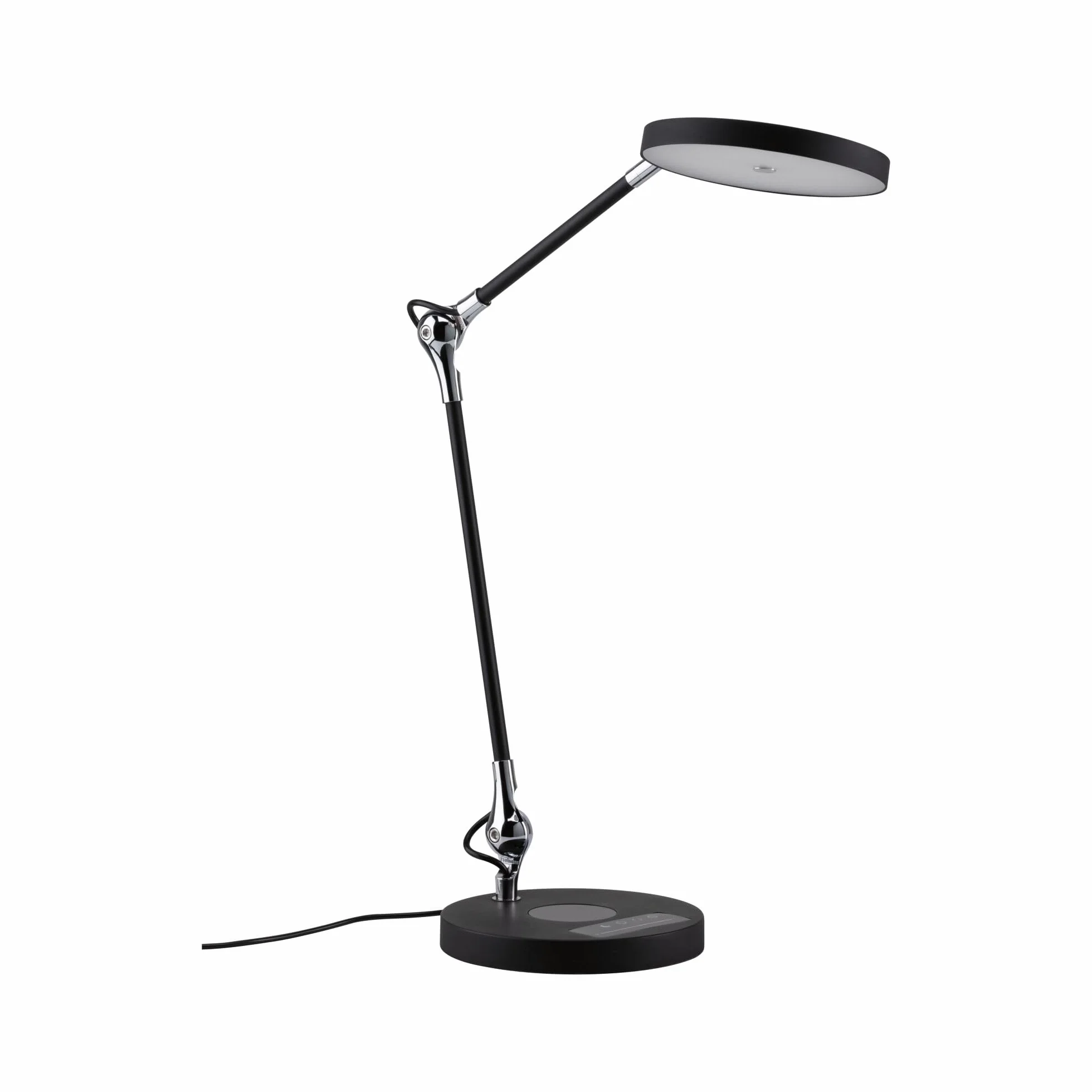 Paulmann 78910 LED oprawa na biurko Numis White Switch Qi funkcja ładowania w kompl. 1x11 W ściemniana czarna aluminium, tw. sztuczne 2700 - 6500 K