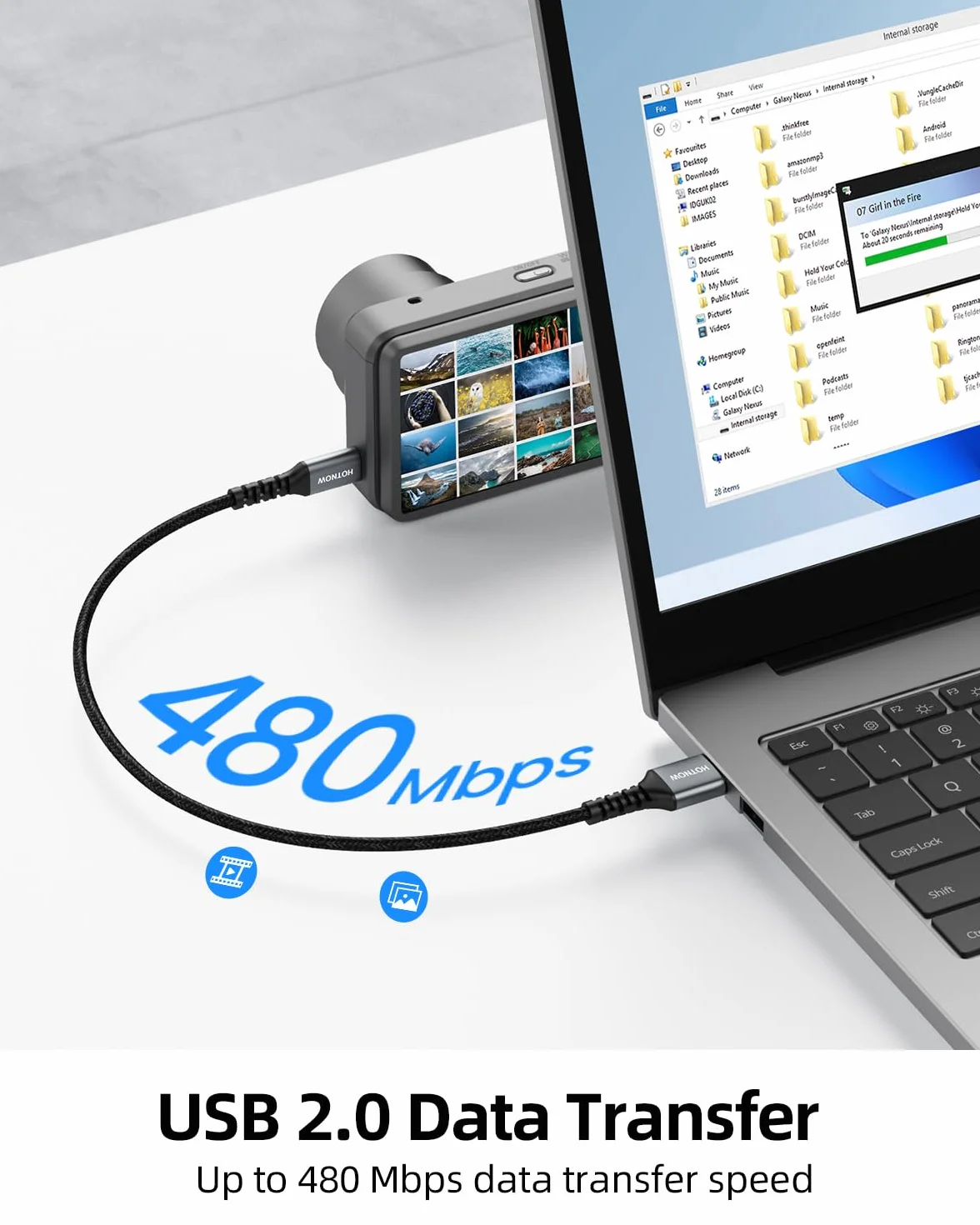 Mini USB Kabel 30cm 2Pack USB 2.0 do Mini USB kompatybilny PS3 MP3 MP4 Dash Cam Garmin Nuvi GPS Blue Yeti GoPro Hero 3+