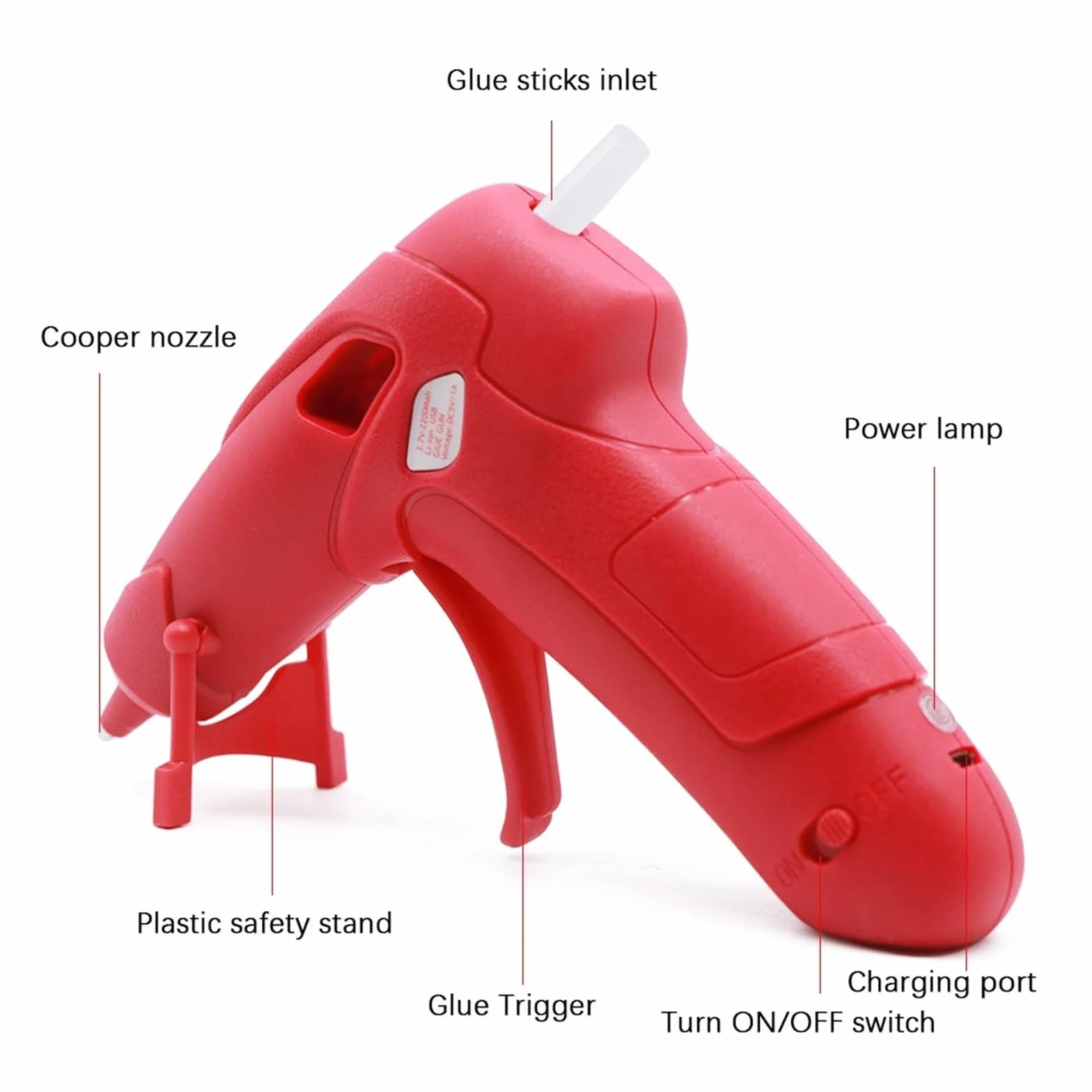Pistolet Do Kleju Na GorąCo 3.7V Bezprzewodowy Pistolet Do Klejenia Na Gorąco 20 Sztuk 7x100mm Kleje W Sztyfcie USB Akumulator Bezprzewodowy Pistolet Do Klejenia Narzędzie Do Naprawy Domu DIY Prezent(