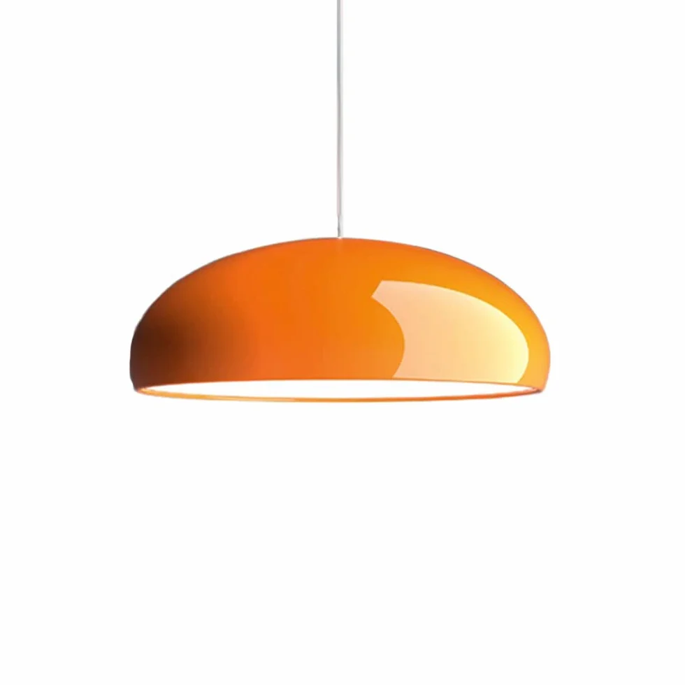 Lampa wisząca w stylu włoskim Przemysłowy klosz lampy z kloszem w kształcie kopuły Pomarańczowa błyszcząca lampa wisząca Wisząca oprawa oświetleniowa Wyjątkowa lampa sufitowa do jadalni, kawiarni,