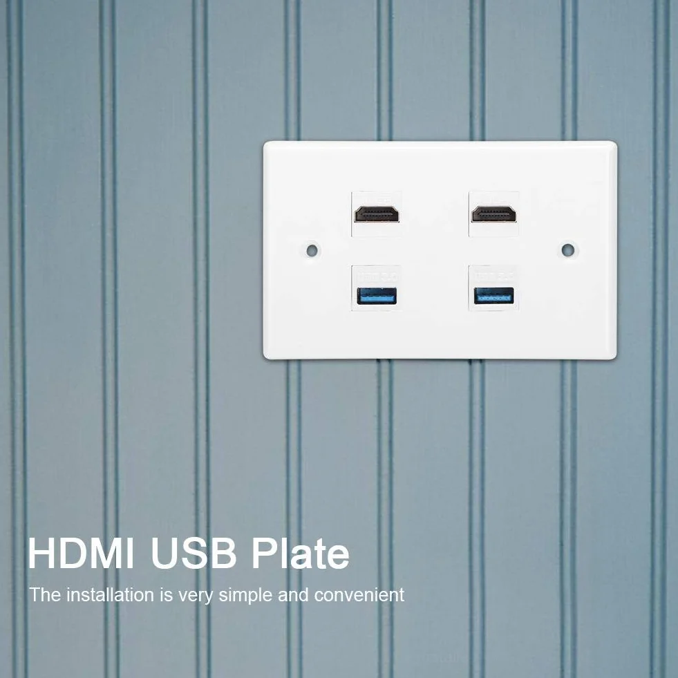 Keystone panel ścienny HDMI 2 porty USB żeński żeńska klamra mocowanie gniazdka ściennego