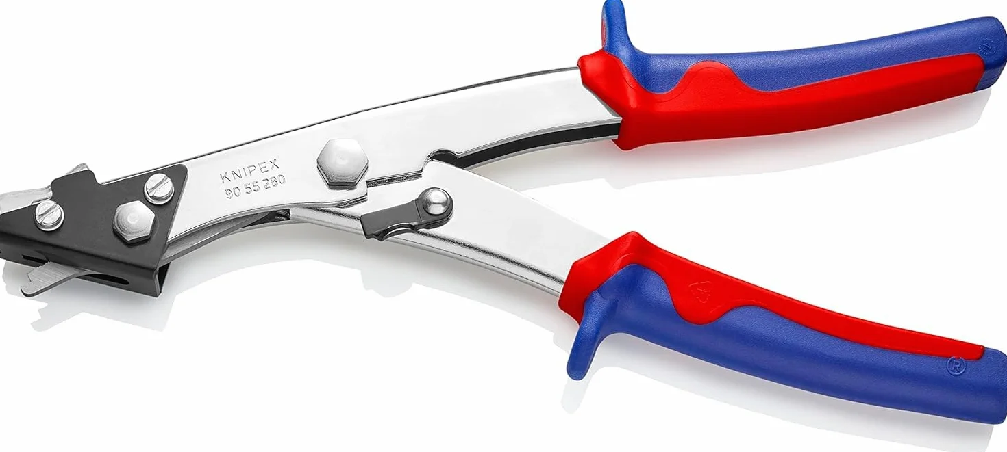 KNIPEX Nożyce wycinakowe do blachy Niklowana z osłonkami wielokomponentowymi 280 mm, 90 55 280 EAN