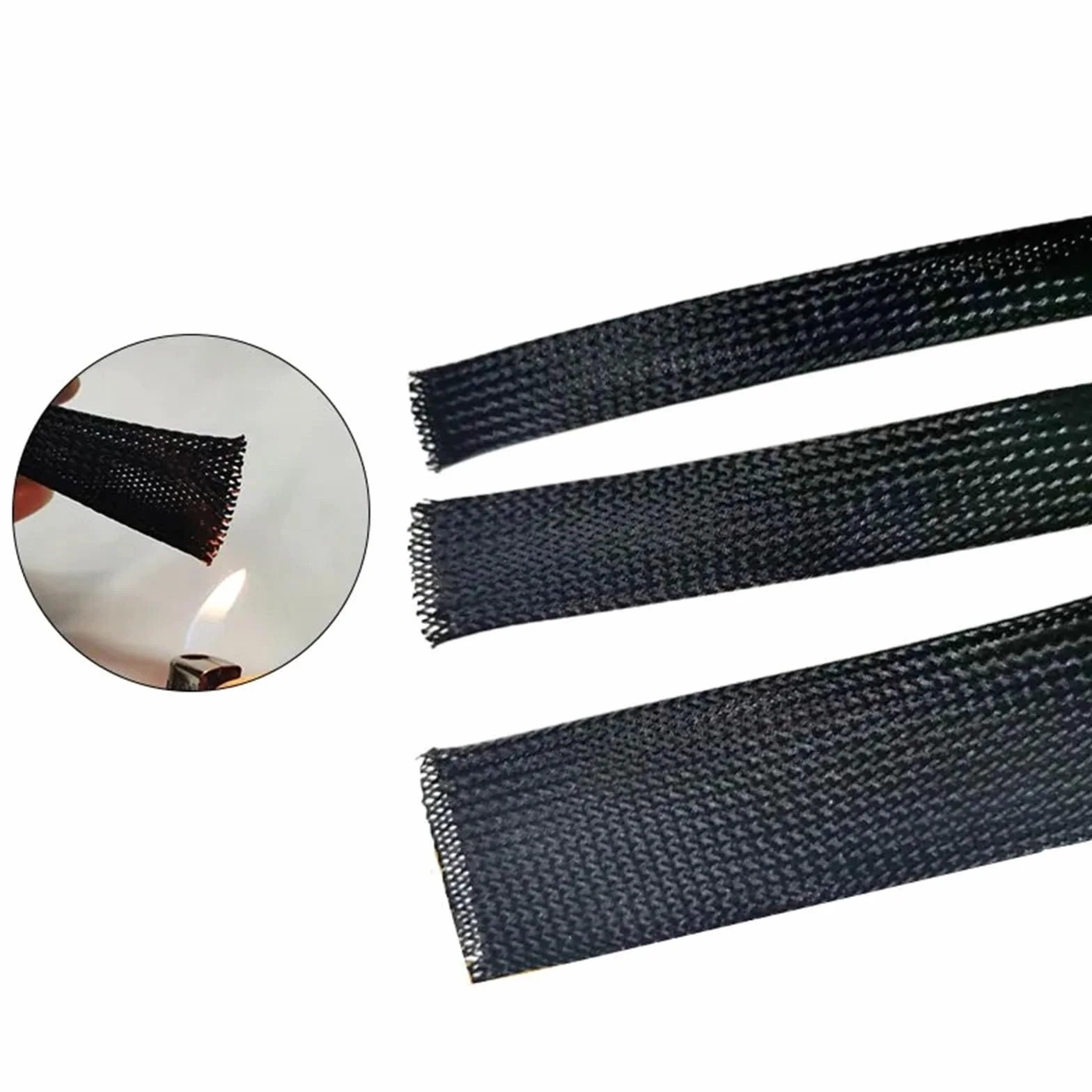Pleciona osłona przewodów, Czarna, pleciona tuleja kablowa z izolacją PET 4-60 mm 1-200 m Organizator kabli(12mm,200 Meters)