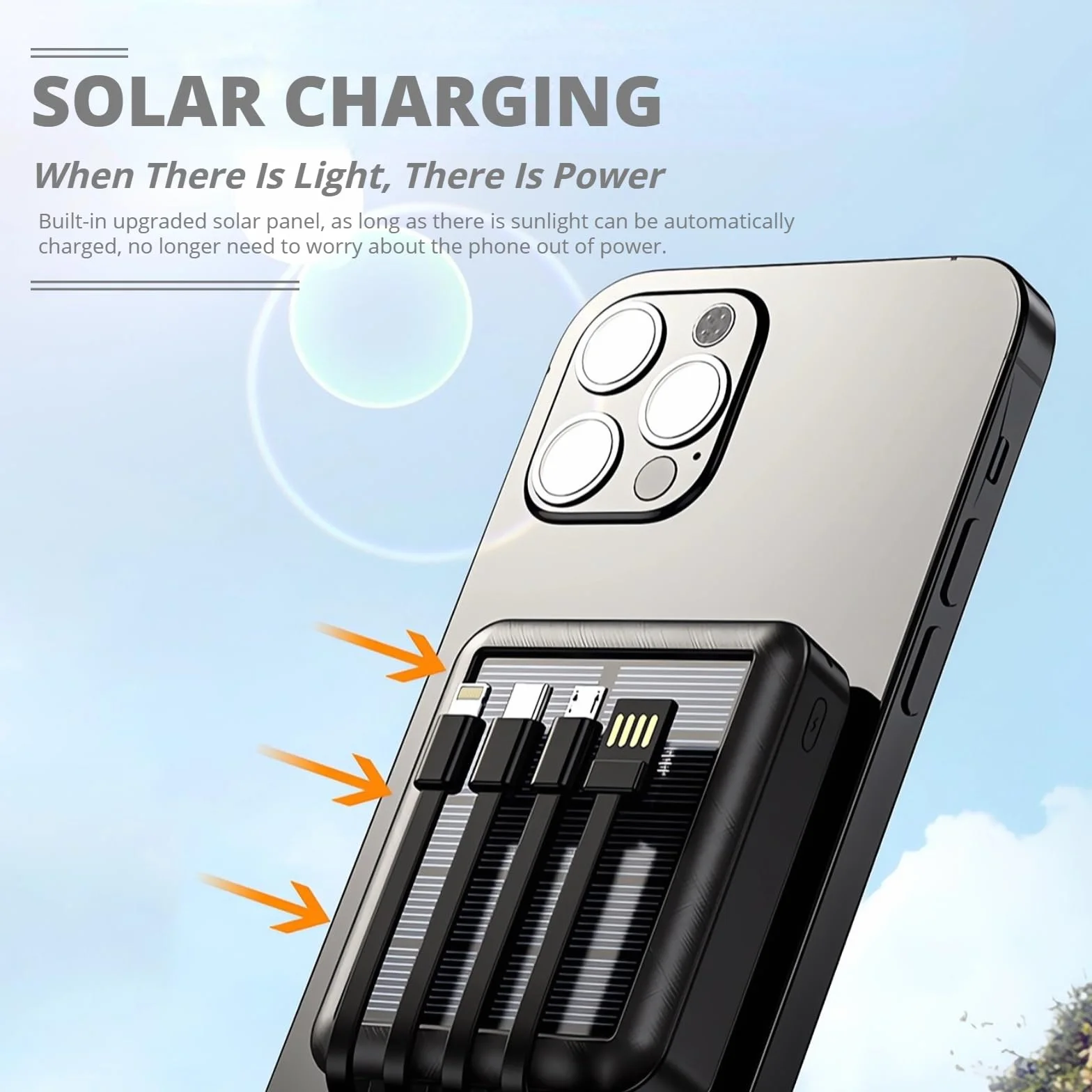 Solar Power Bank 20000mAh Outdoor Wasserdicht Weiß