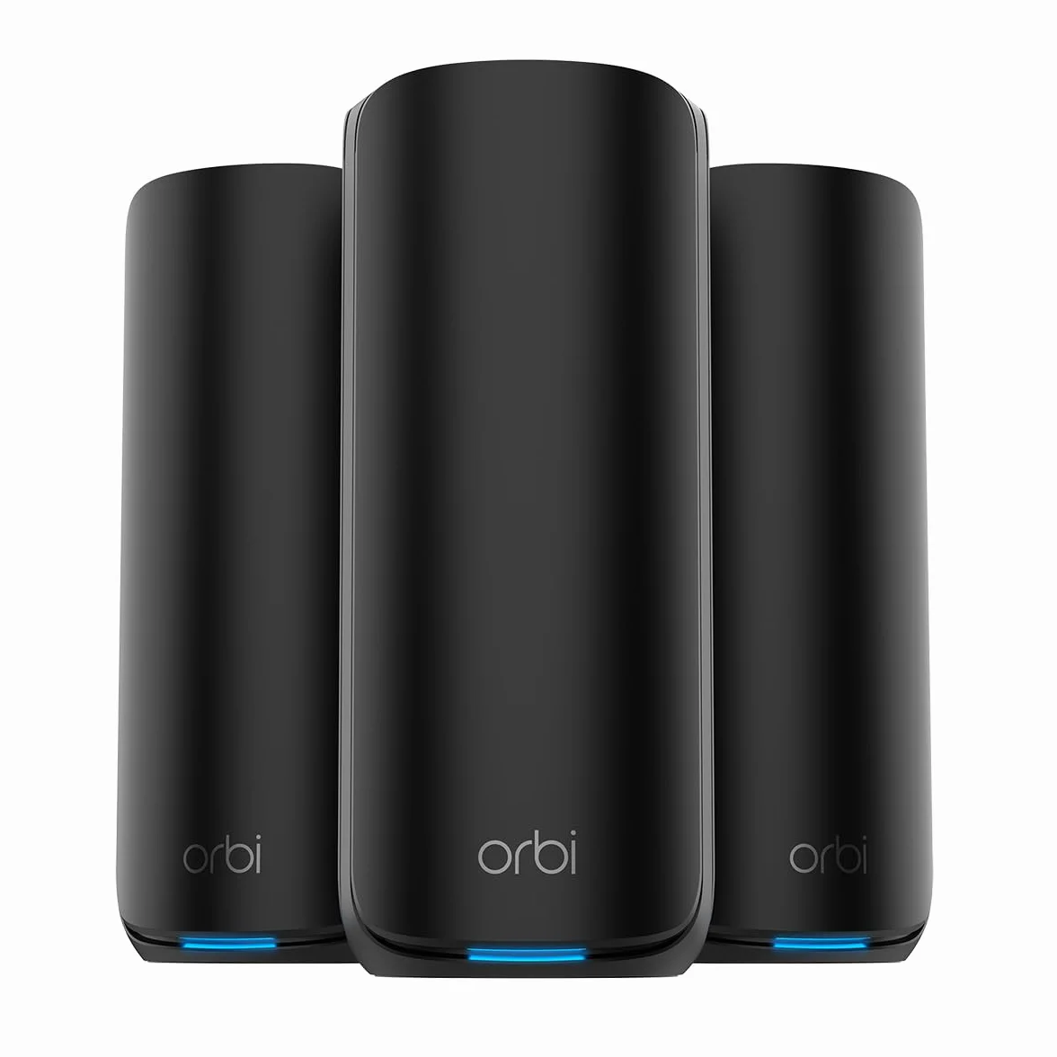NETGEAR Orbi 870 Trójpasmowy system sieci mesh WiFi 7 (RBE873B) — router + 2 wzmacniacze satelitarne, funkcje zabezpieczeń, do 21 Gb/s, zasięg do 600 m2, 150 urządzeń, port internetowy 10 Gb/s, czarny