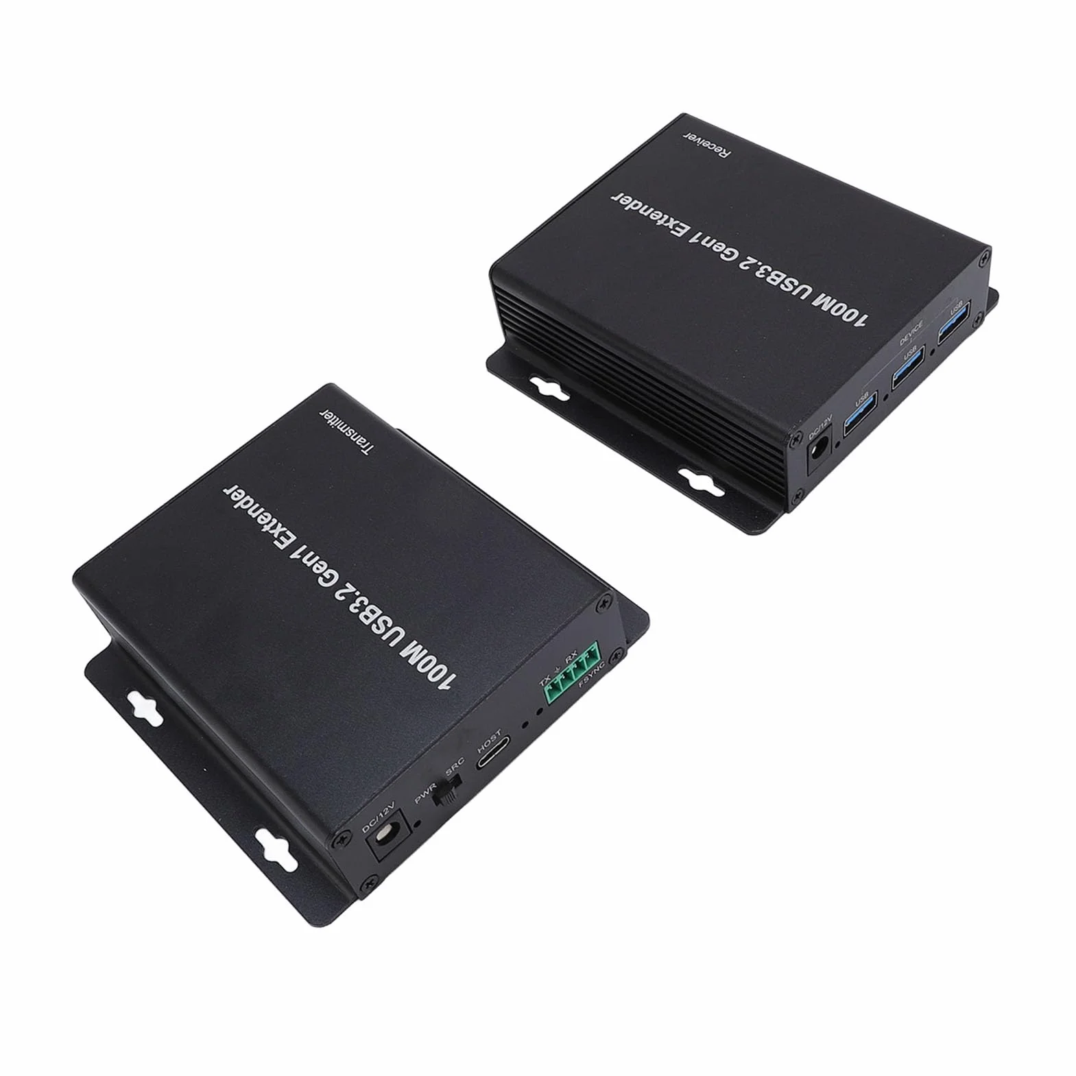 Jectse Extender USB 3.2 przez CAT6A 100m 4 Porty Transfer Danych 5 Gb