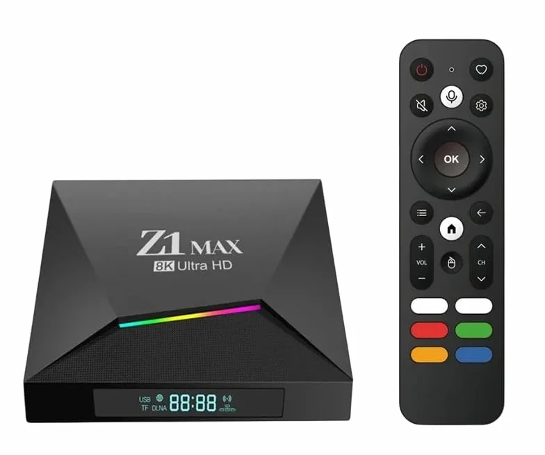 Z1 MAX Ultra HD Android TV Box – Android 15, 4G, Allwinner H618, 8 GB 128 GB, 8K 4K UHD, Dual WiFi 5G/2.4G, Bluetooth 5.0, sterowanie głosowe
