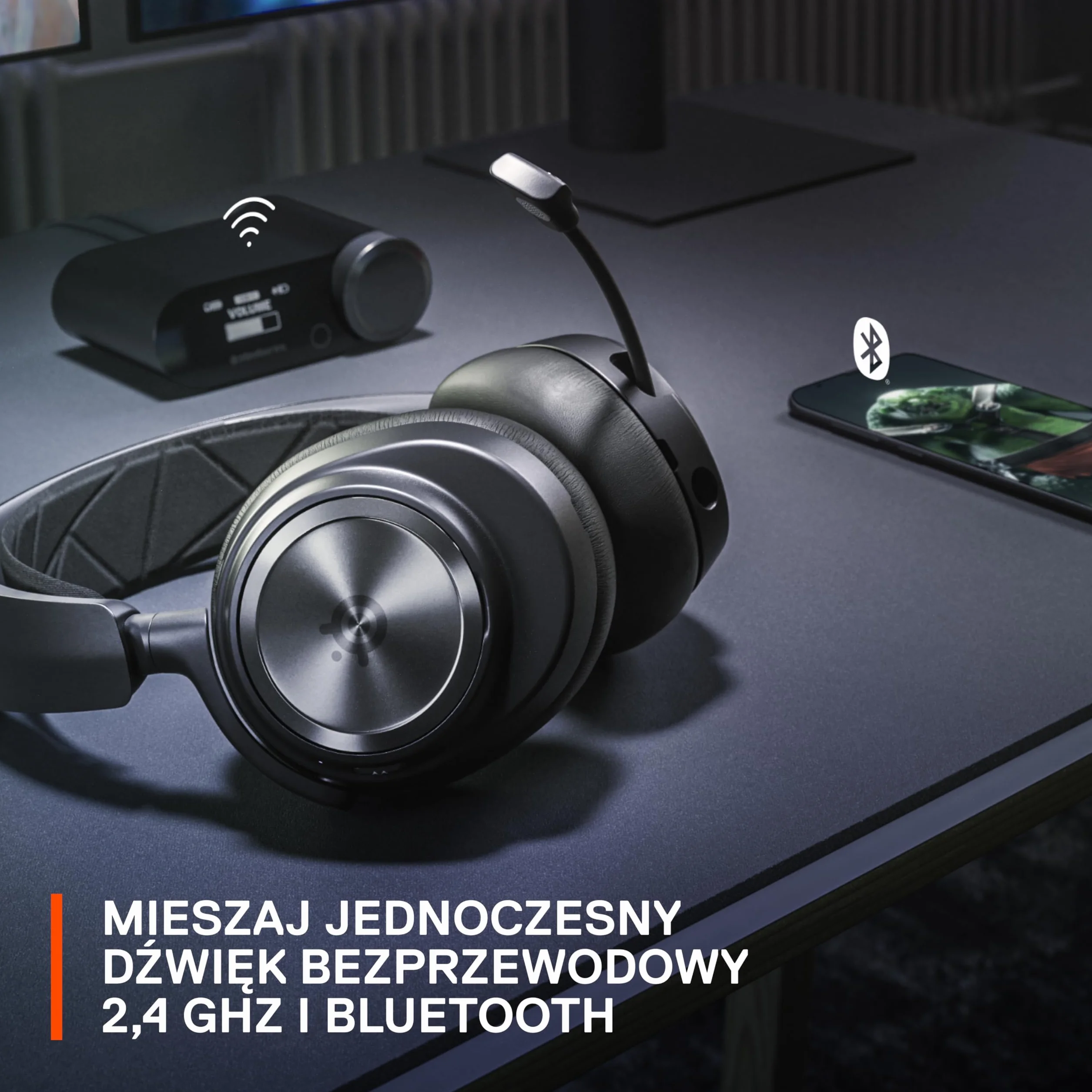 SteelSeries Arctis Nova Pro bezprzewodowe słuchawki do gier ANC neodymowe przetworniki magnetyczne ClearCast 2. gen