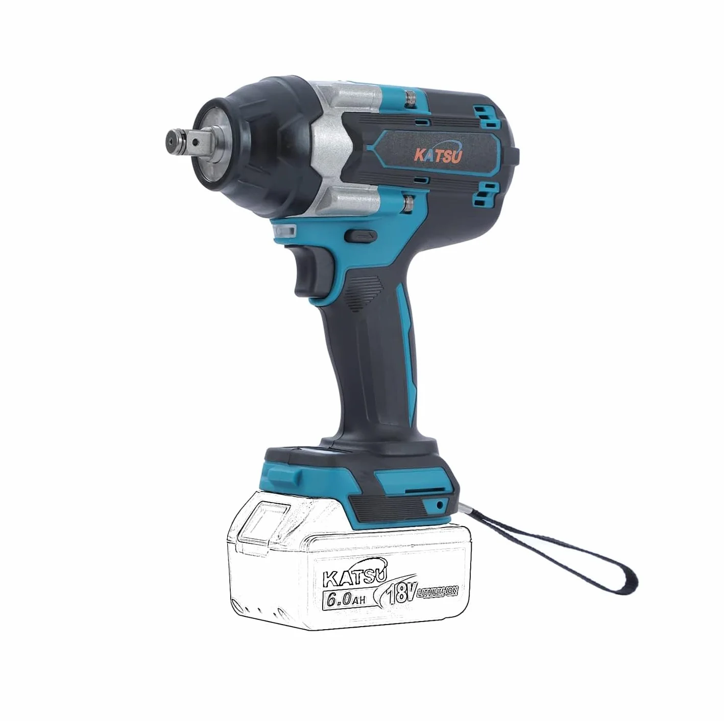 Katsu FIT-BAT akumulatorowa wkrętarka udarowa, bezszczotkowa 21 V 1/2", 700 Nm, bezprzewodowa, elektryczna wkrętarka udarowa, bez akumulatora lub ładowarki 102471