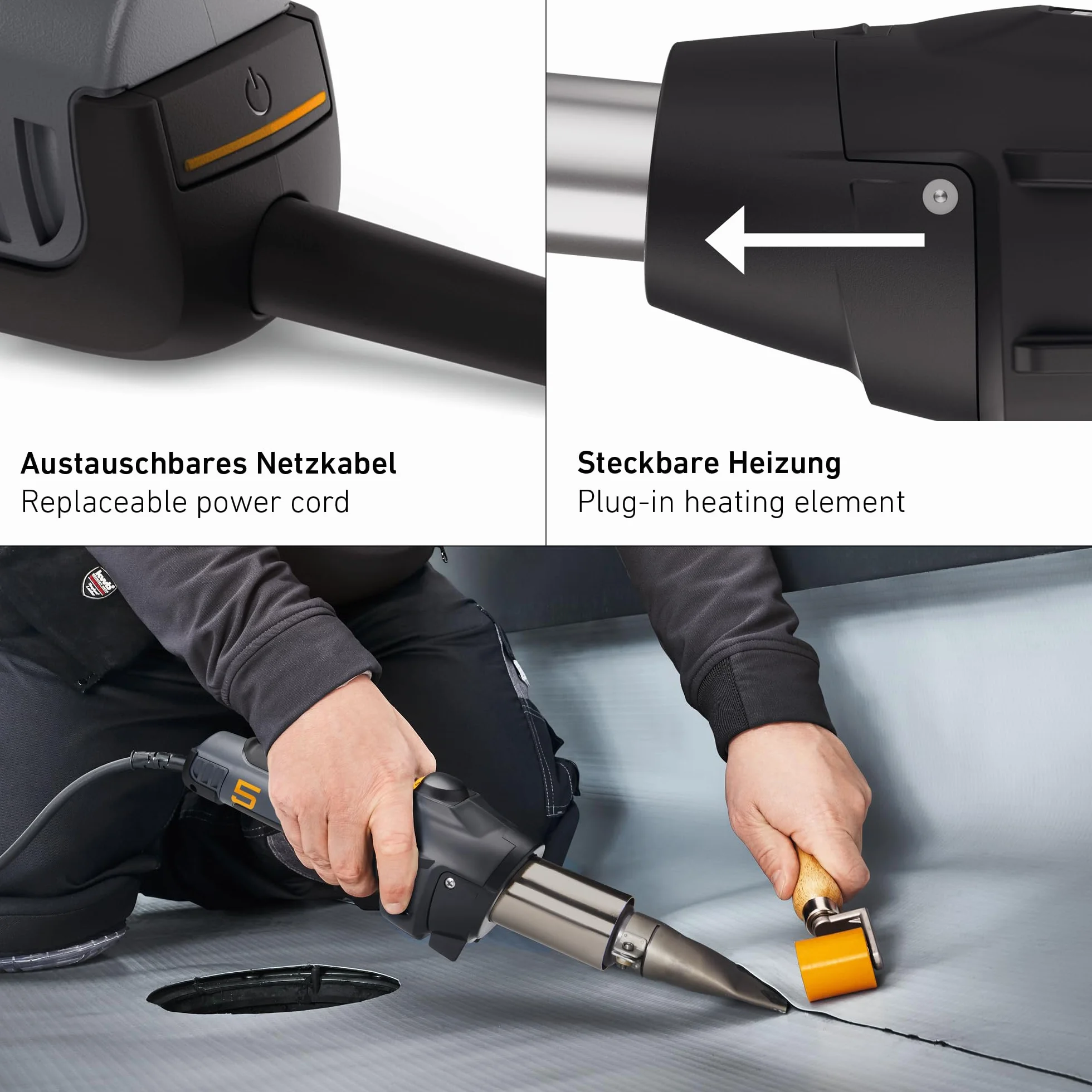 Steinel Opalarka HM 2600 E W walizce, pistolet na gorące powietrze | 2300 W, temperatura 50-620 °C, silnik bezszczotkowy
