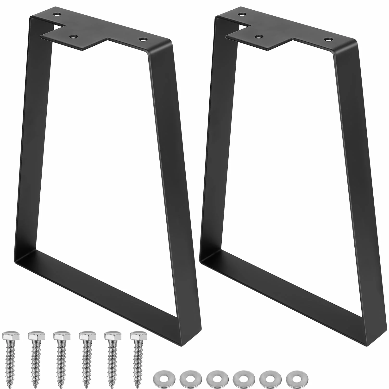 Czarne nogi stolika kawowego, metalowe, trapezowe nogi meblowe na sofę, komodę, szafkę, krzesło, kanapę, stół jadalny, ławkę, nogi (15 cm) (35 cm)
