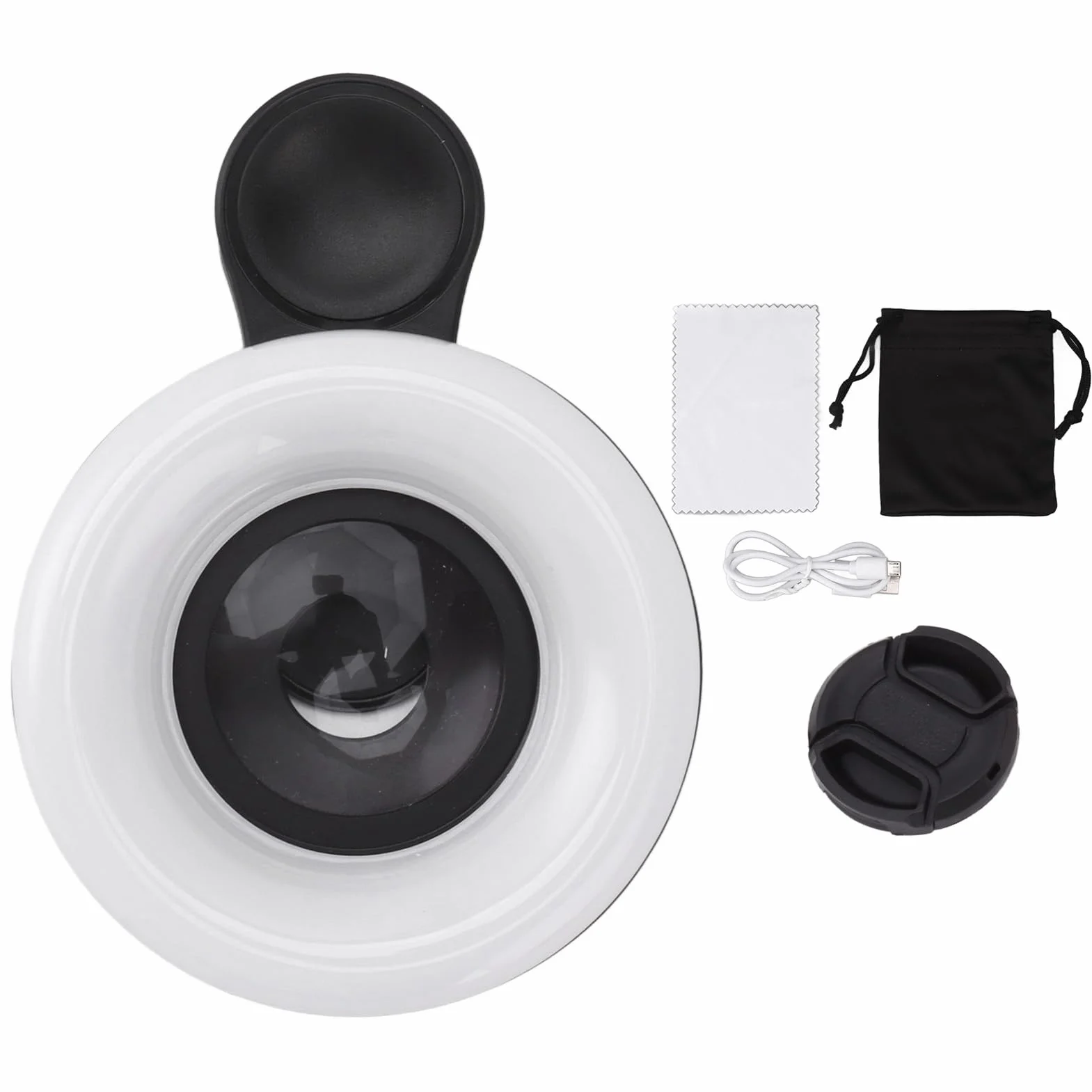 Obiektyw Makro 15X z lampą pierścieniową Mini Clip do aparatu telefonicznego 2800-6500K