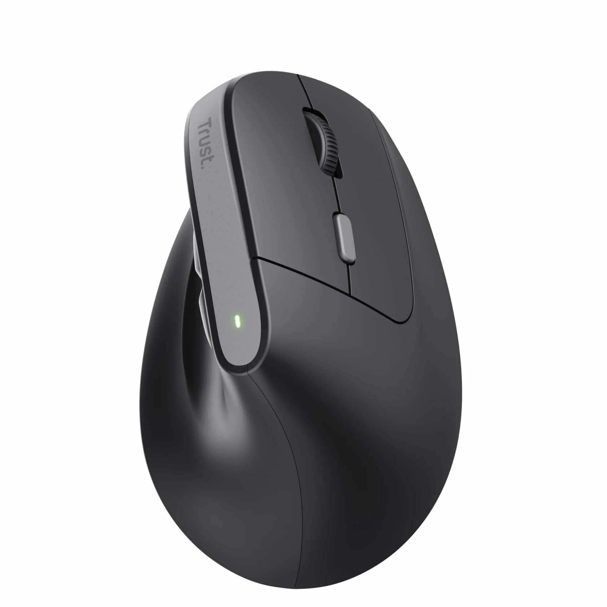Trust Yuno Ergonomiczna Mysz Bezprzewodowa Pionowa, USB 2.4GHz, Regulowane DPI 800-2400, Czarny