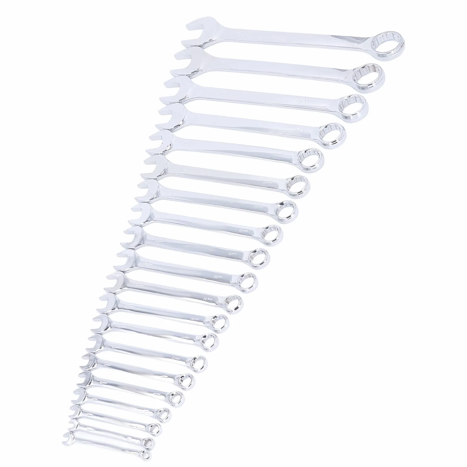 Ausla Zestaw Kluczy Płasko-oczkowych Metryczny, Stal CRV 20 szt. 6 Mm do 32 Mm Chromowane Narzędzie Ręczne z podwójną końcówką do Naprawy Samochodów Warsztat Garażowy dla Mechaników
