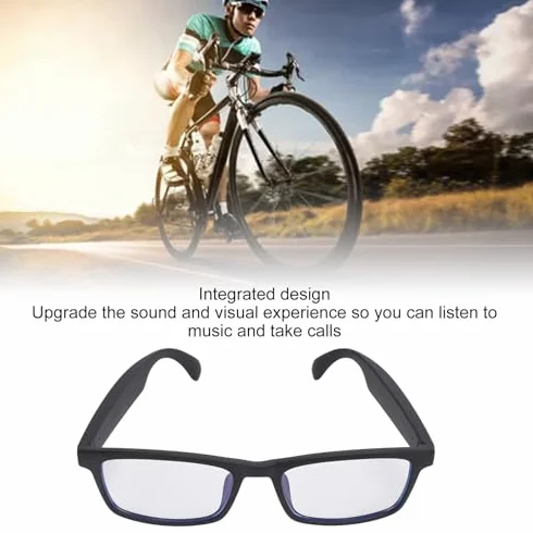 Inteligentne okulary Bluetooth, inteligentne okulary z filtrem światła niebieskiego, inteligentne okulary z otwartym dźwiękiem w uszach z mikrofonem, asystent dotykowy i głosowy, kompatybilne z muzyką