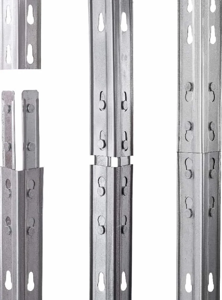 Zestaw 3 regałów do dużych obciążeń Rivet z półką z siatki stalowej 180 x 150 x 60 cm (wys. x szer. x gł.) 250 kg na półkę, ocynkowany. Regał wtykowy, metalowy regał piwniczny, regał magazynowy, regał warsztatowy