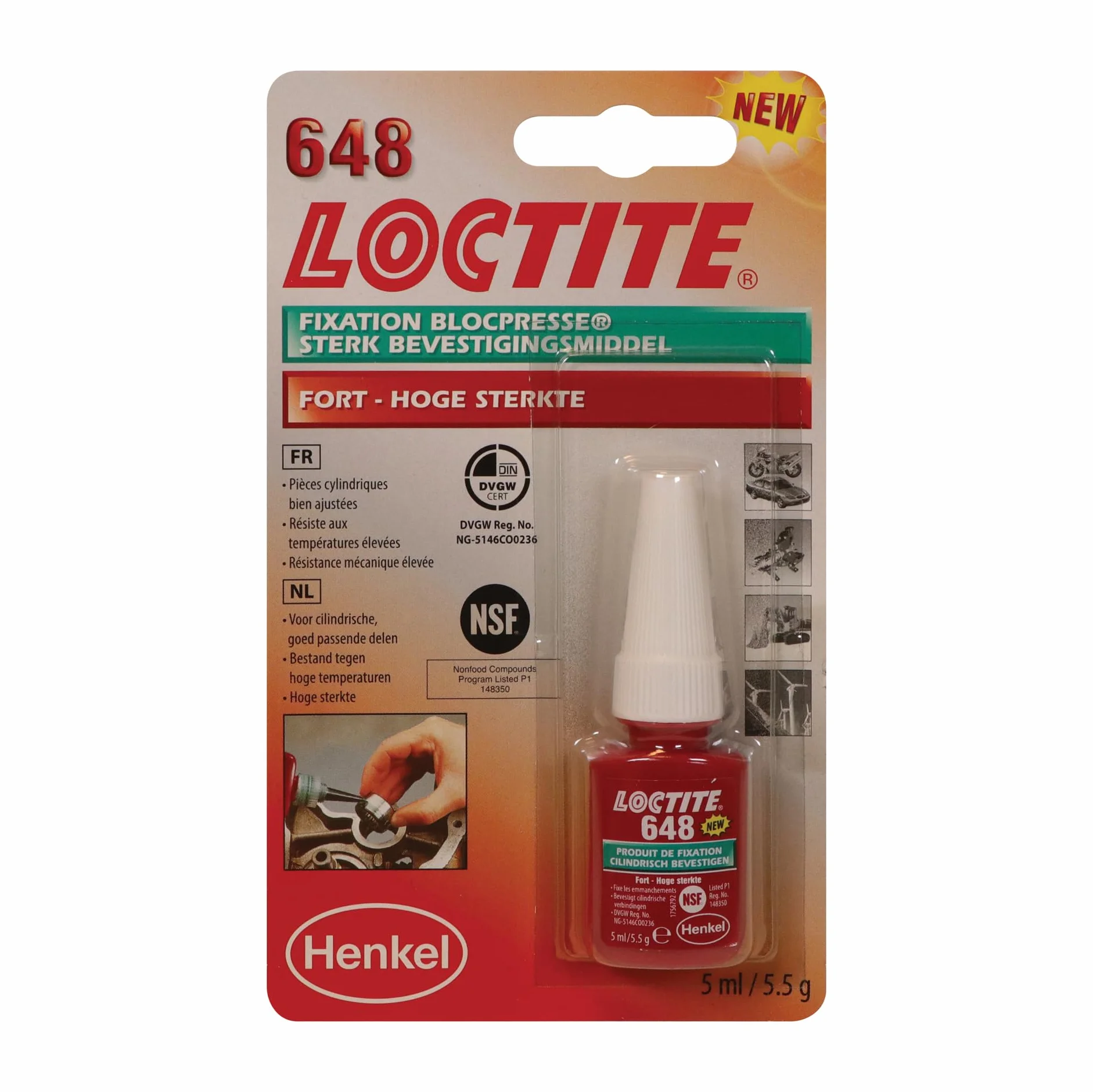 Loctite 1804409 blok mocujący produkt zmontowany Premium 648, zielony, 5 ml