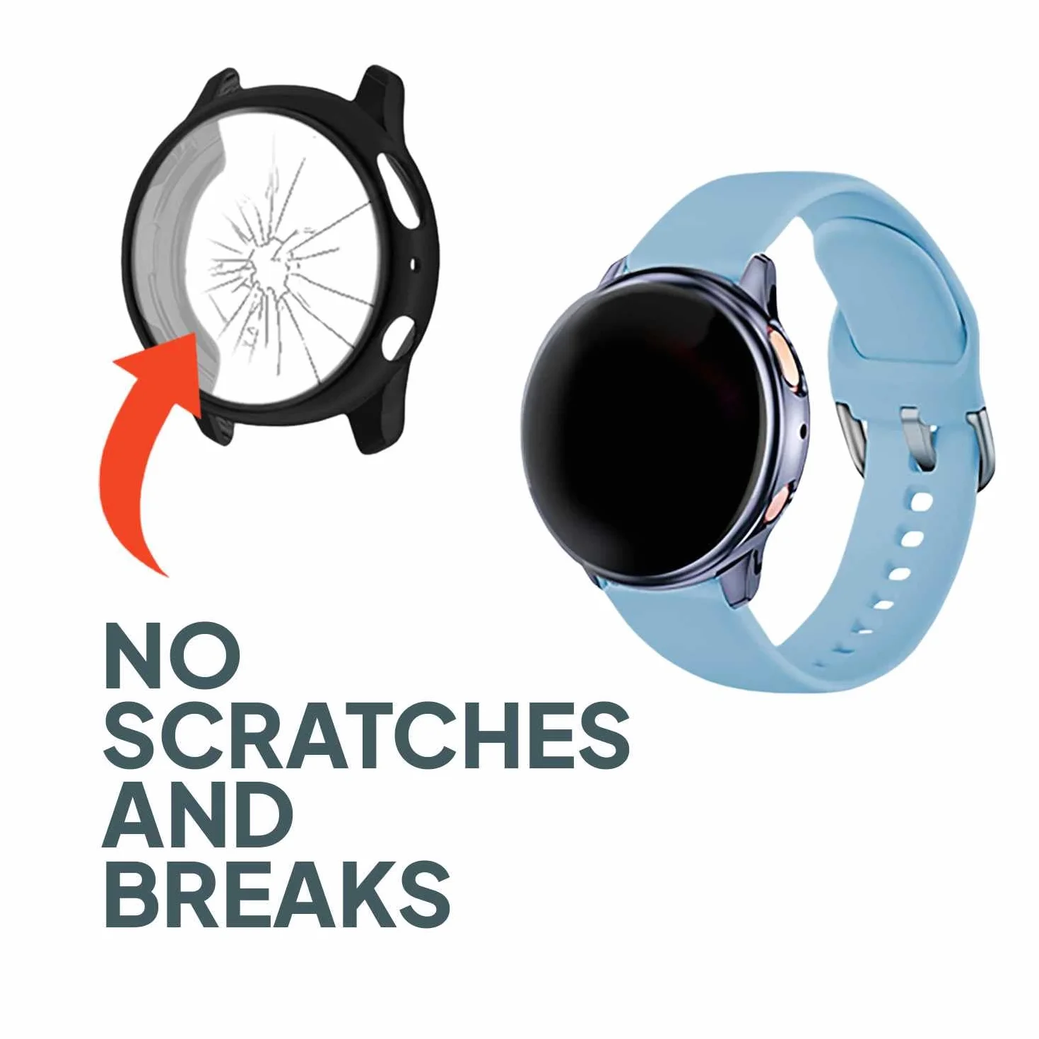 Etui ochronne TPU Samsung Galaxy Watch Active 2 40 mm OcioDual 3-pak czarno-złoty przezroczyste