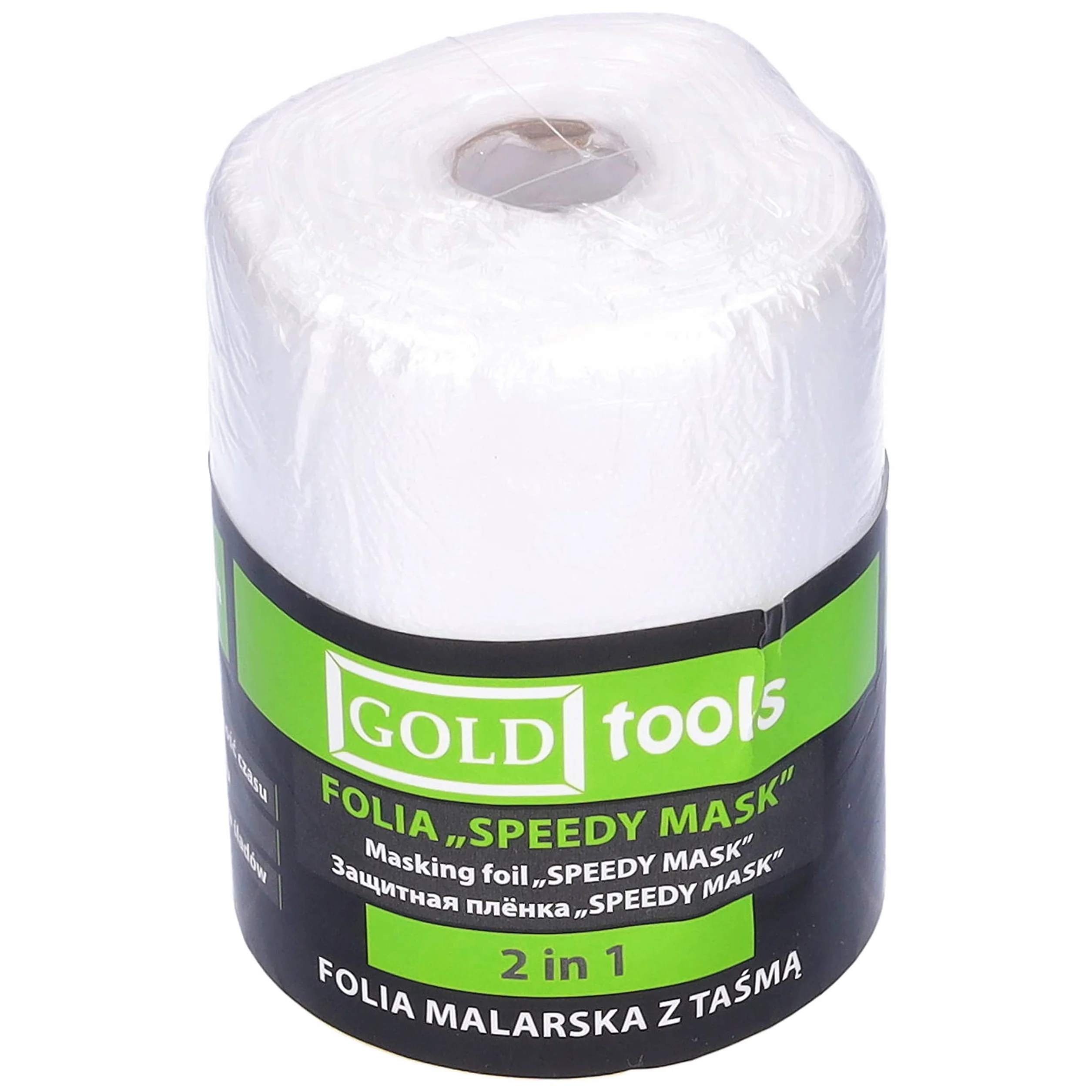 ToolSpace Folia Malarska Z Taśmą Uniwersalna Antychlap Ochronna Remont Wytrzymała Praktyczna Łatwa Aplikacja Nie Zostawia Śladów Bezbarwna 53 cmx33m