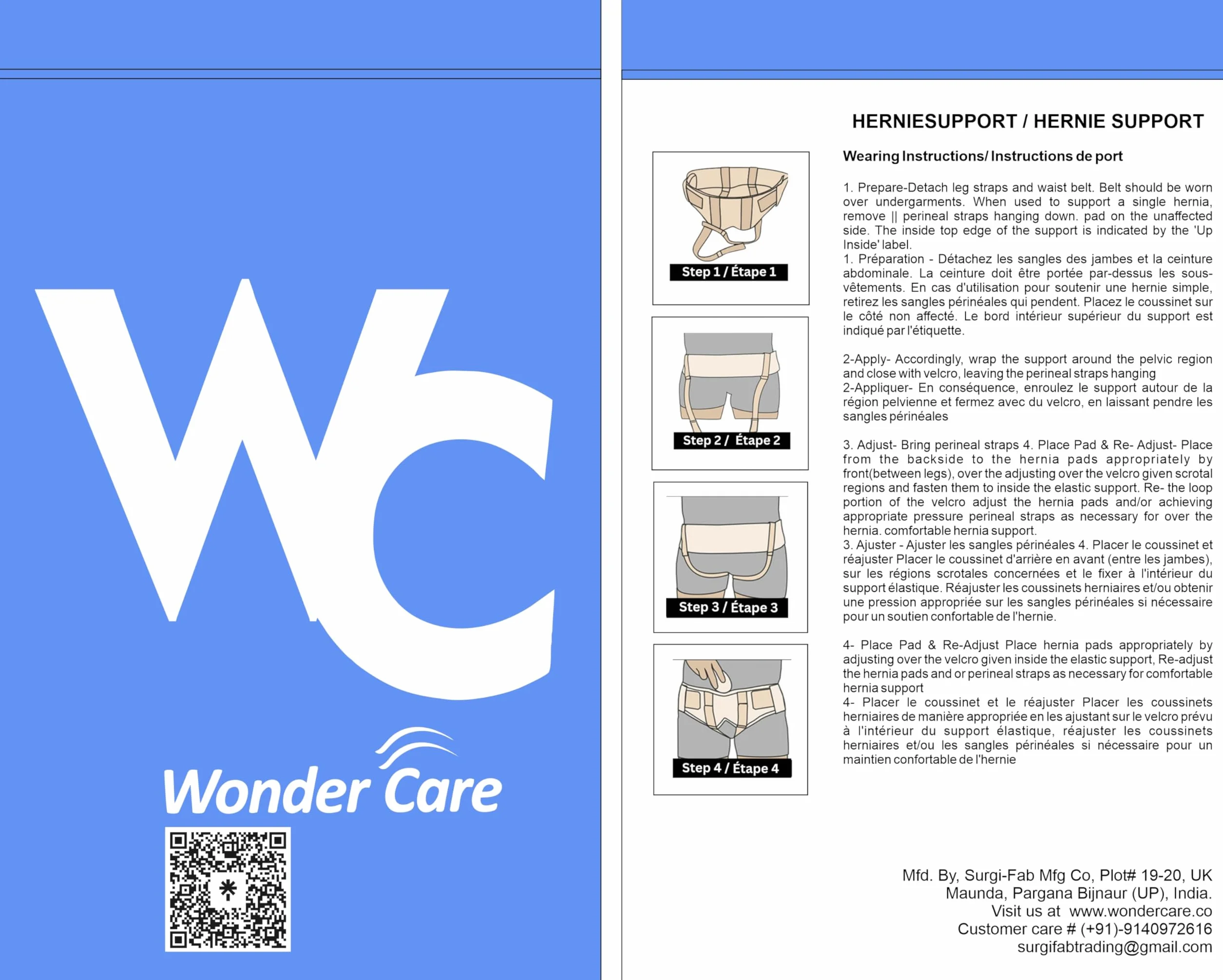 Wonder Care - Czarny kratownica na przepuklinę wewnętrzną do podwójnej przepukliny inowej lub sportowej z jednymi zdejmowanymi podkładkami kompresyjnymi i regulowanymi paskami pachwinowymi i odzyskiwaniem obrażeń A107 (dł. (96-99 cali)