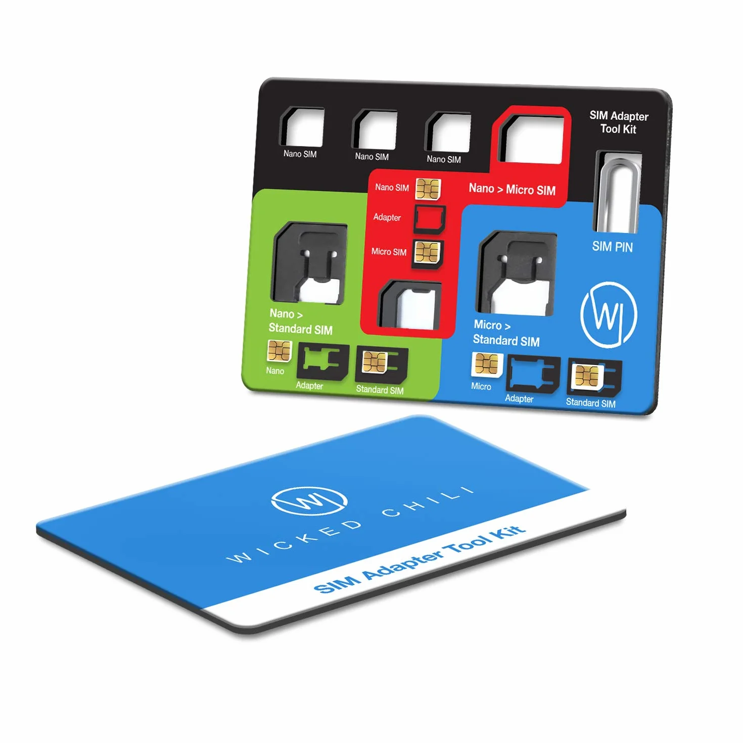 Wicked Chili 8 w 1 Multi SIM-Card Tool Zestaw adapterów i igła SIM