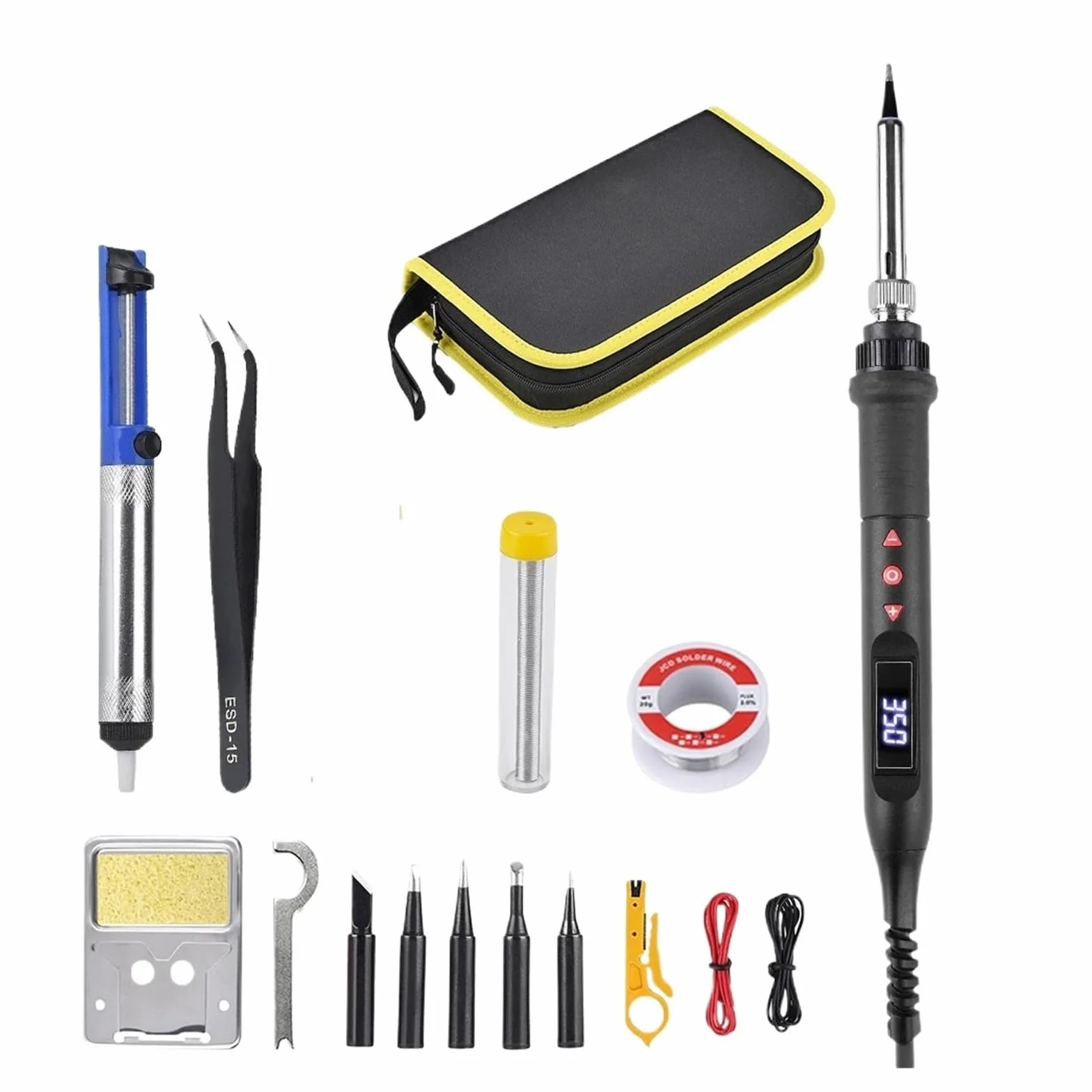 Zestaw Lutownicy 80W Cyfrowy Wyświetlacz LCD Regulacja Temperatury Z Przełącznikiem Przenośne Narzędzia Spawalnicze(Set5)